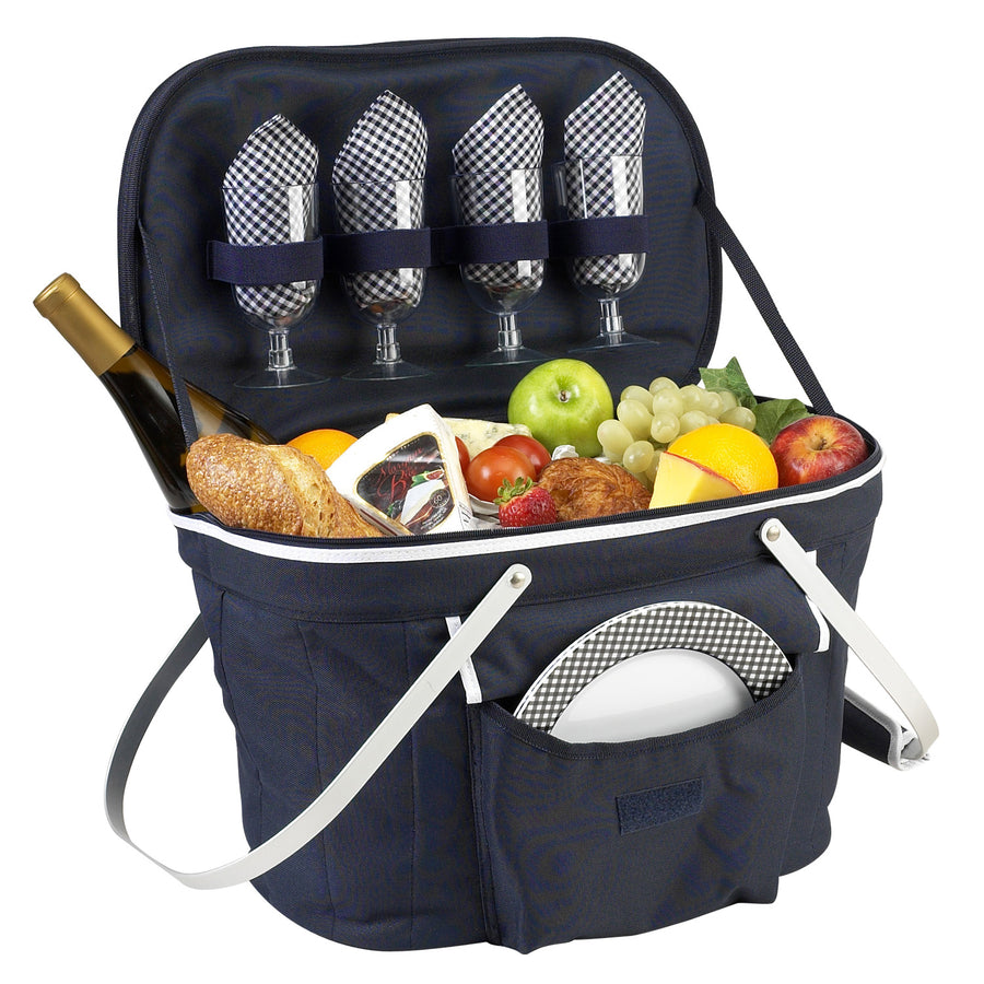 Picnic at Ascot Collapsible Insulated Picnic Basket with Service for 4 (401)
