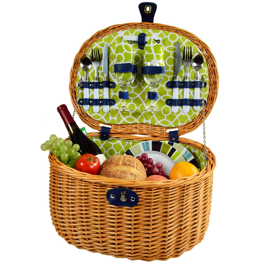 Picnic at Ascot Ramble Lined Picnic Basket with Service for 2 (715-TG)