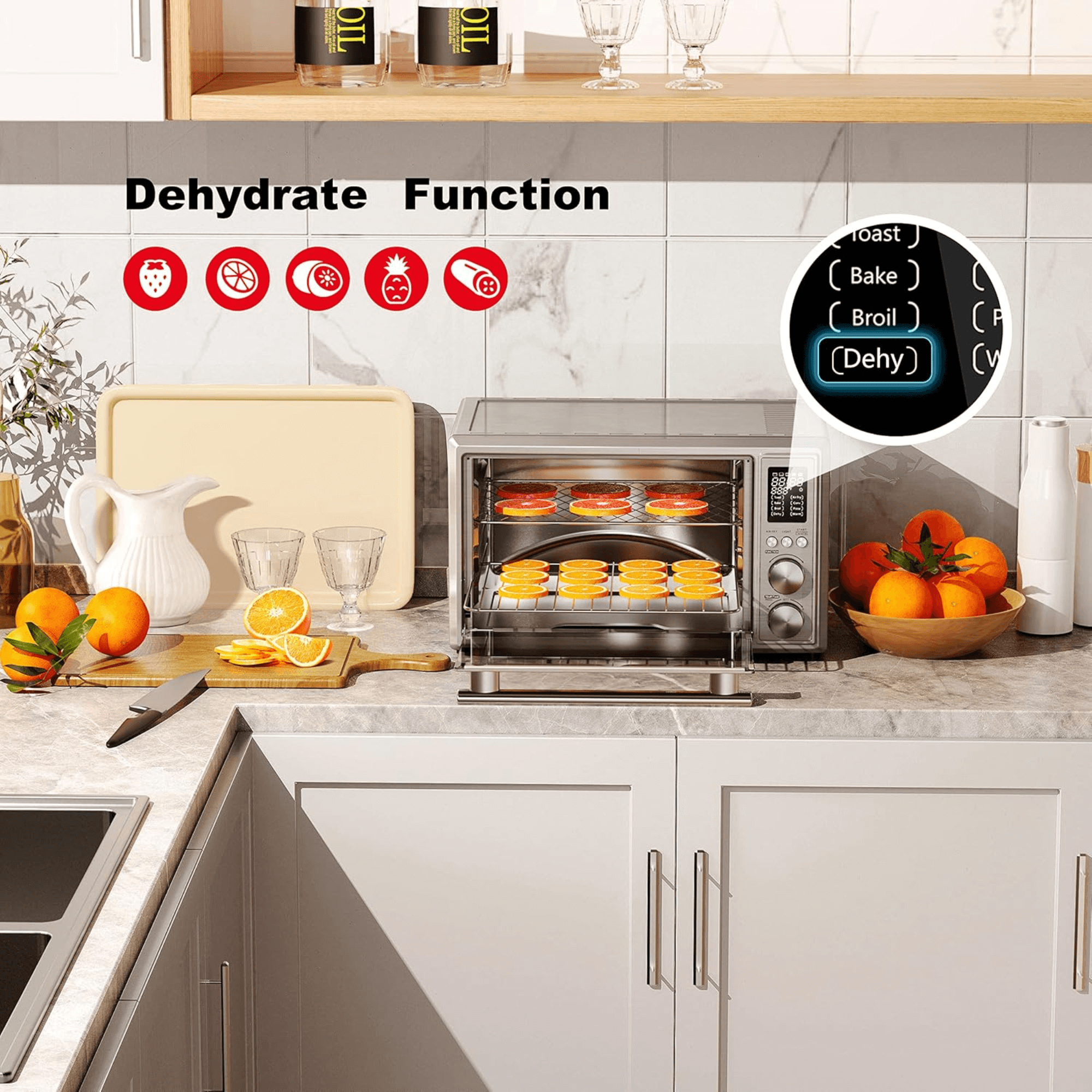 Galanz All-in-One 30L Air Fryer Toaster Oven Convection Oven Rotisserie Dehydrator - REFURBISHED