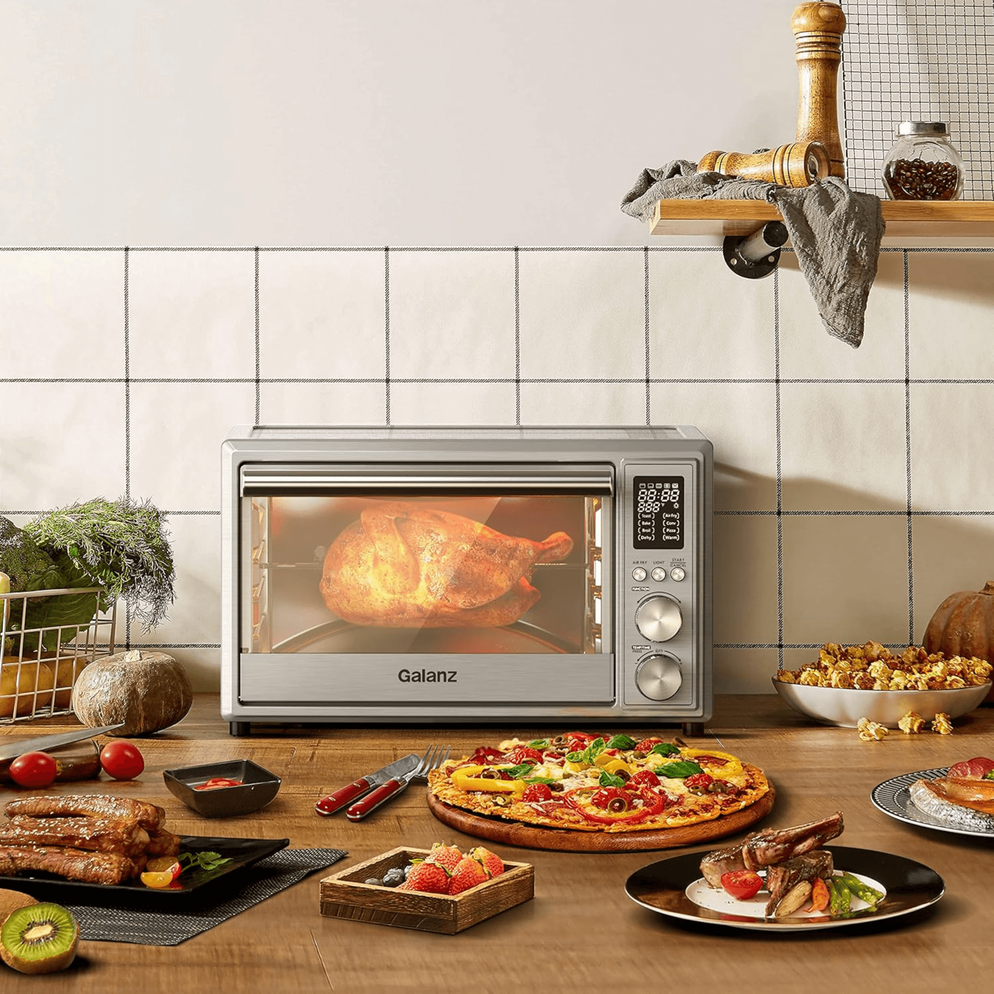 Galanz All-in-One 30L Air Fryer Toaster Oven Convection Oven Rotisserie Dehydrator - REFURBISHED