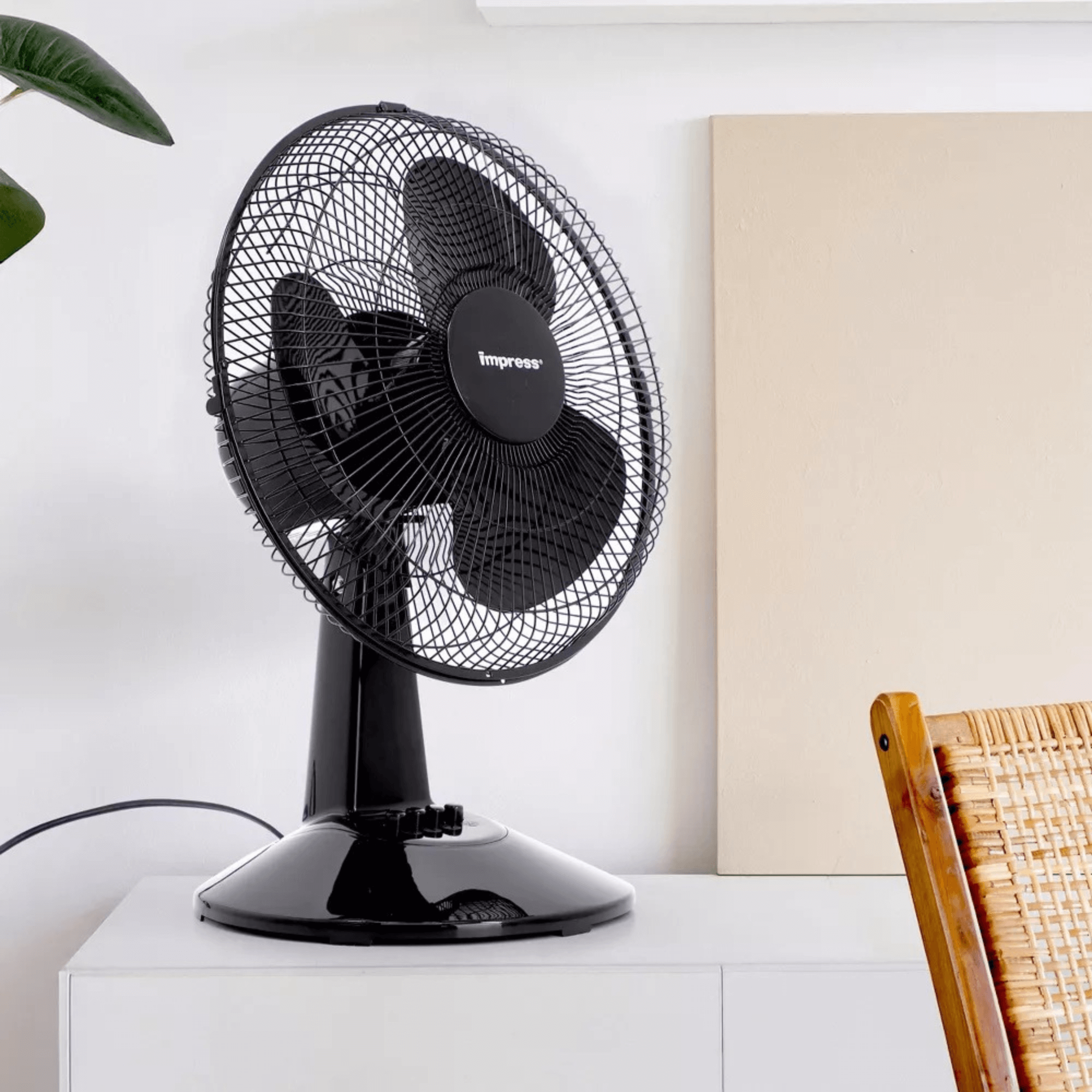 Impress 12-Inch 3-Speed Oscillating Desk and Table Fan