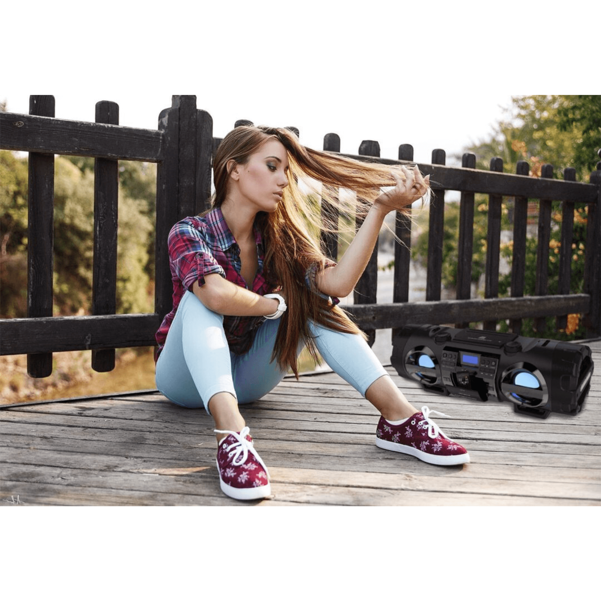 Emerson Dual Subwoofer Bluetooth Boombox - Refurbished