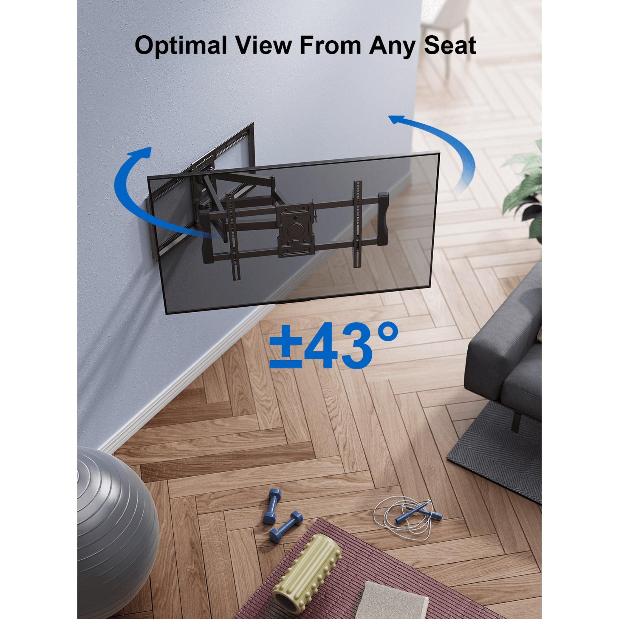 ErgoAV Motion Mount with Dual Arms for TVs 43" to 75" and up to 132lbs