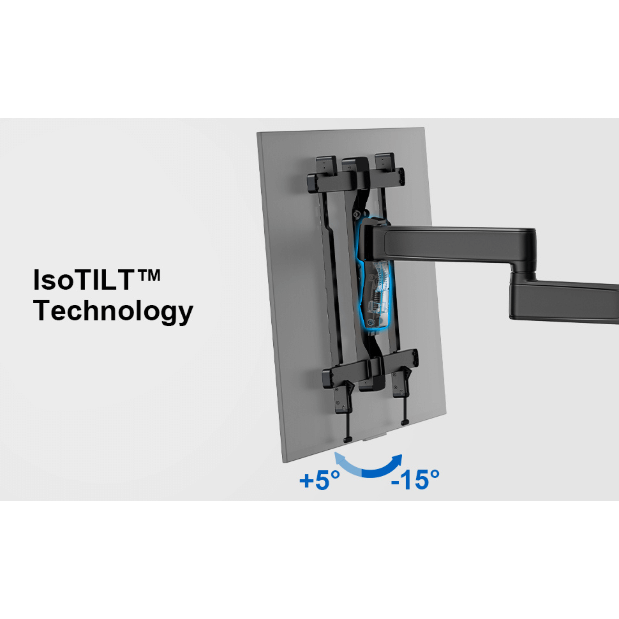 ErgoAV Motion Mount with Single Arm and IsoTILT Technology for TVs 39" to 65"