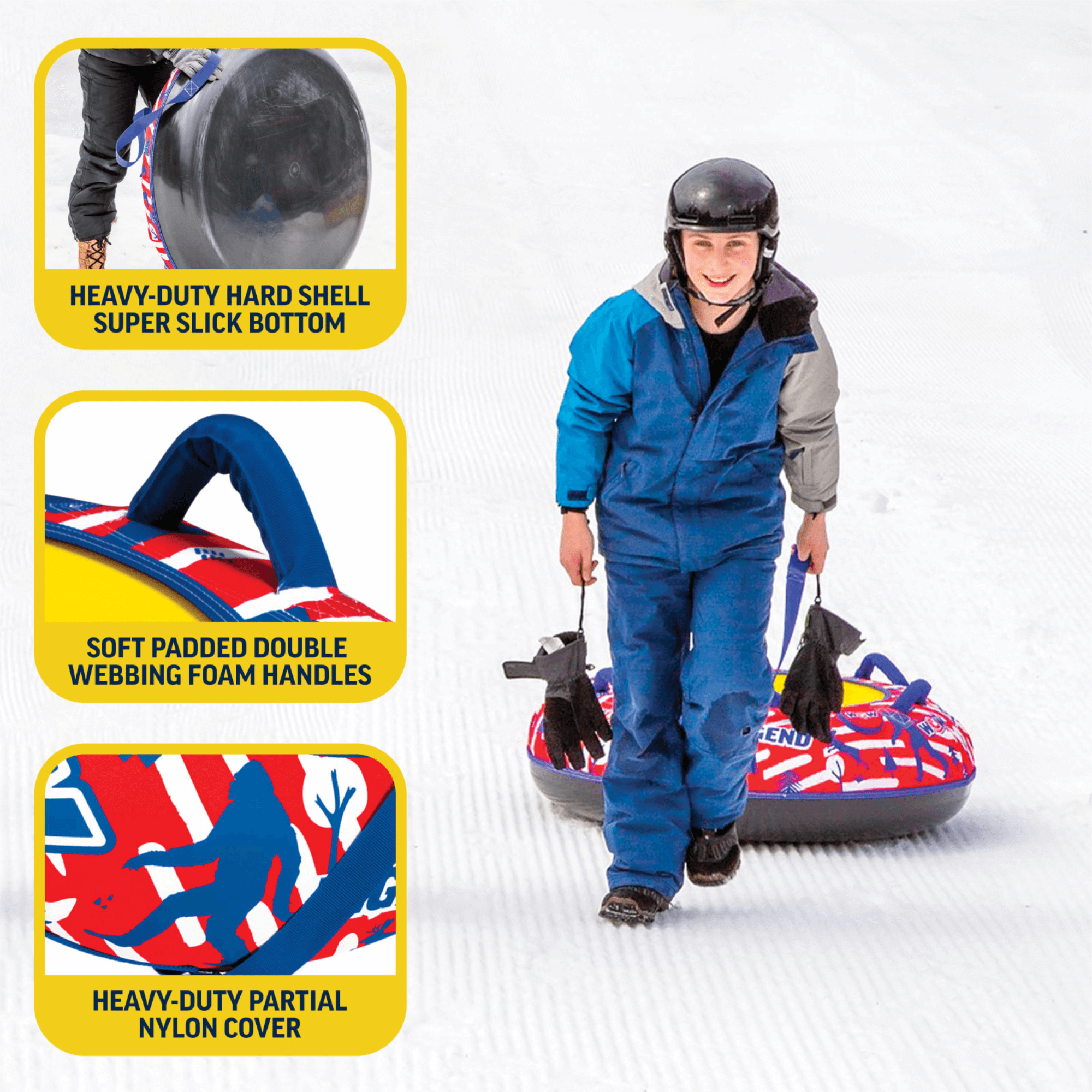 WOW Watersports Legend Hard-Bottom Snow Tube for 1 Person