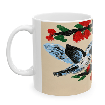 PimsArt Hummingbird and Cherry Blossom Mug From Original Painting