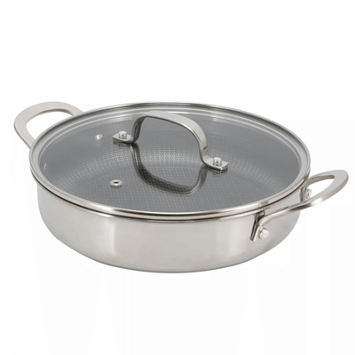 Better Chef 11-Inch 3-Ply Stainless Steel Nonstick Deep Fry Pan with Lid
