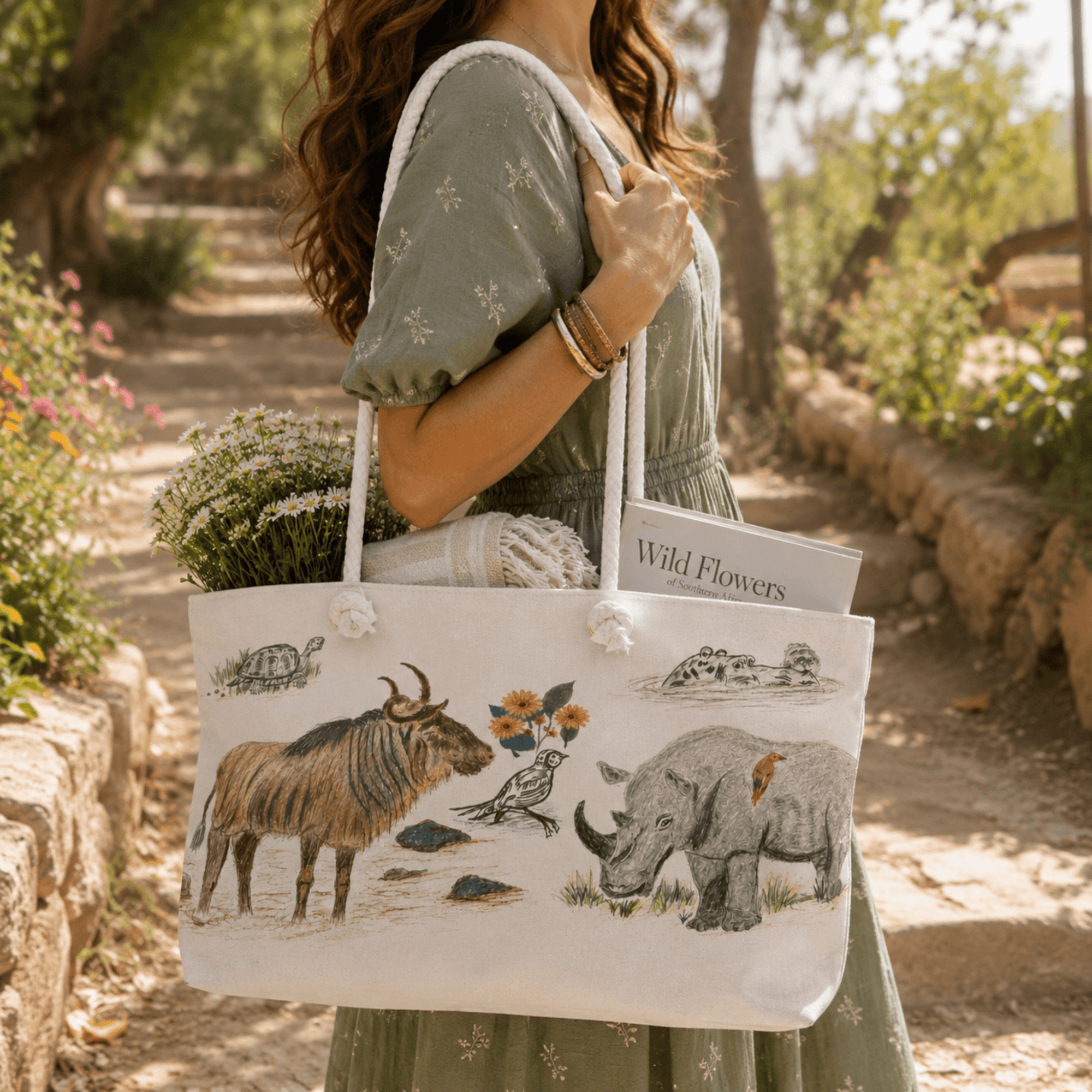 PimsArt African Safari Wildlife Weekender Bag From Original Drawing