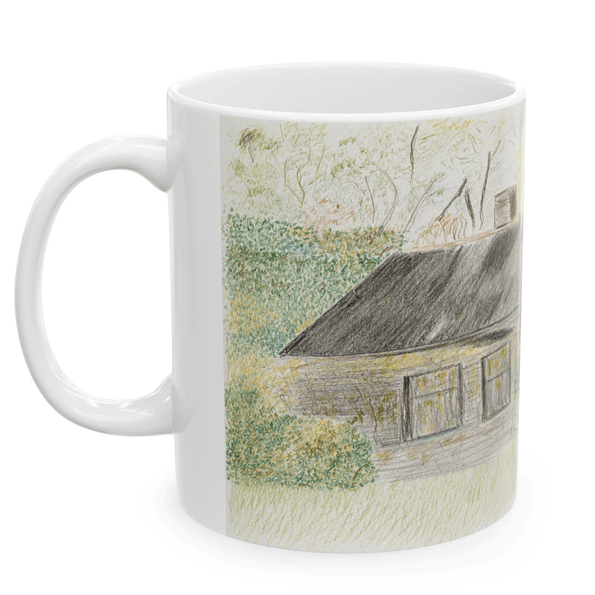 PimsArt Country Cottage Sketch Mug From Original Drawing
