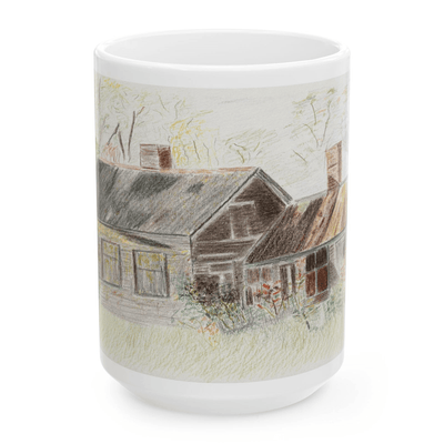 PimsArt Country Cottage Sketch Mug From Original Drawing