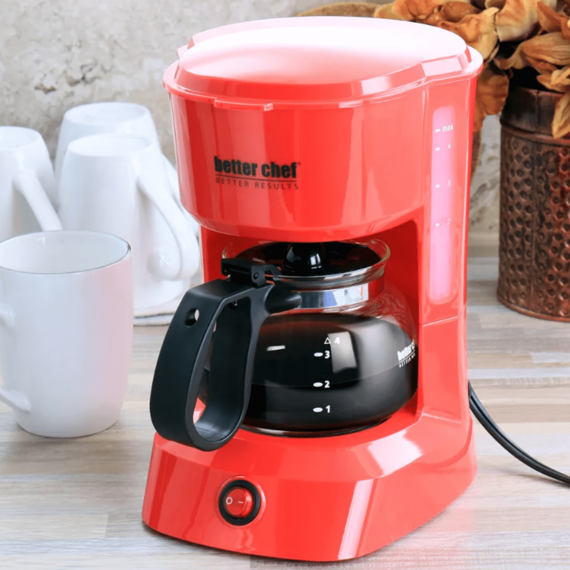 Better Chef 4-Cup Coffeemaker with Grab-A-Cup Feature - REFURBISHED