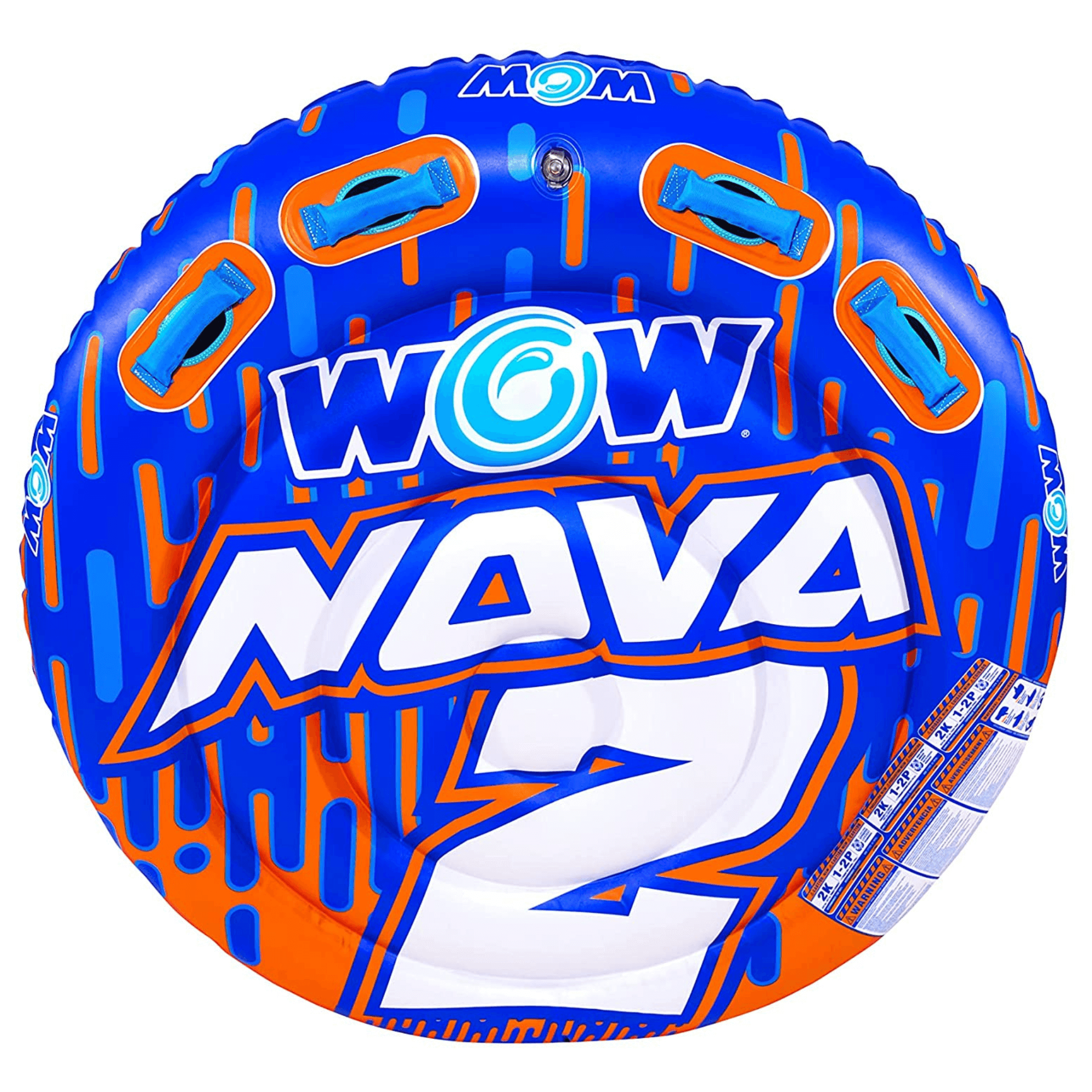 WOW Watersports Nova 2 Person Towable Deck Tube with Foam Handles