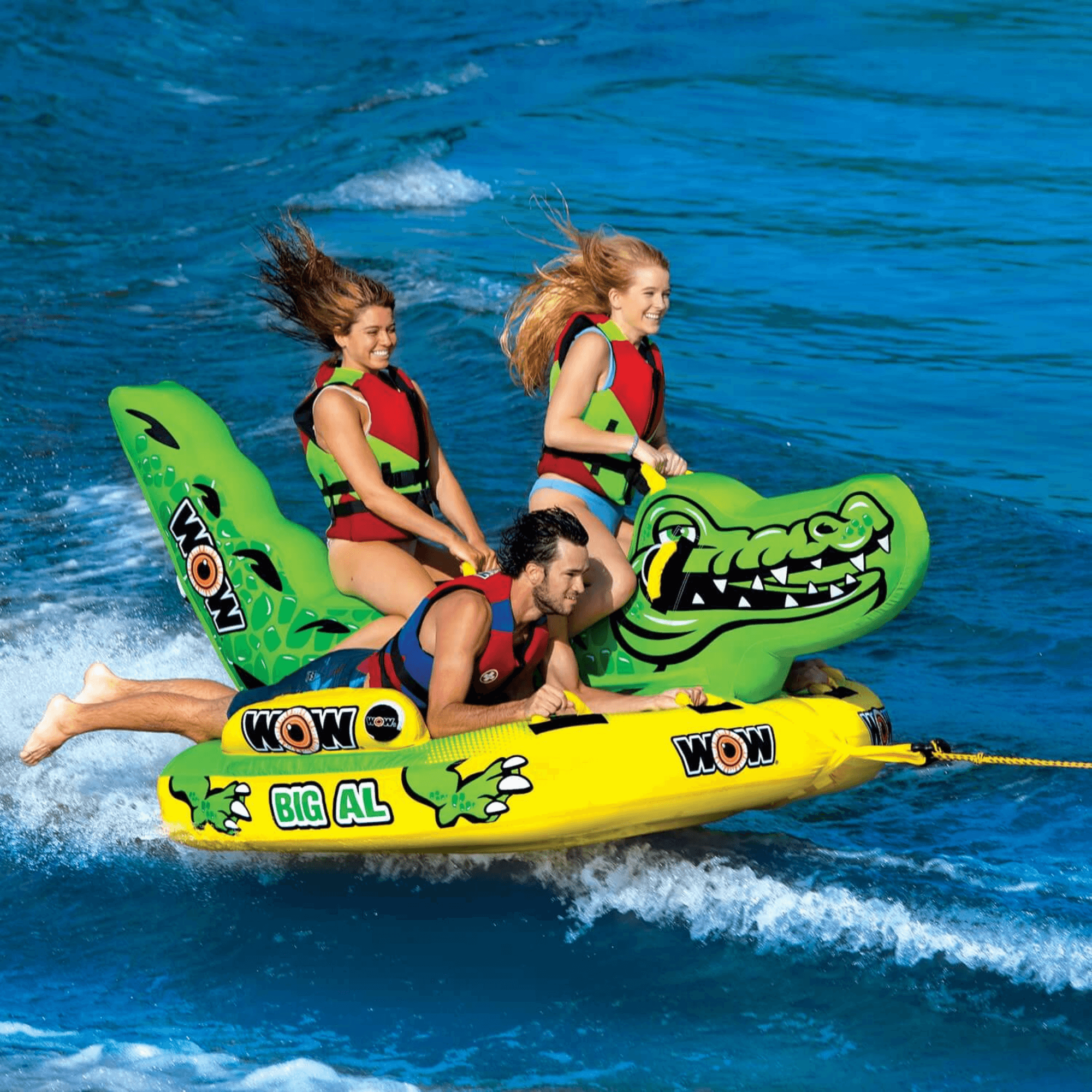 WOW Watersports Big Al 1 to 4 Person Towable with Saddle Seats and Deck Area