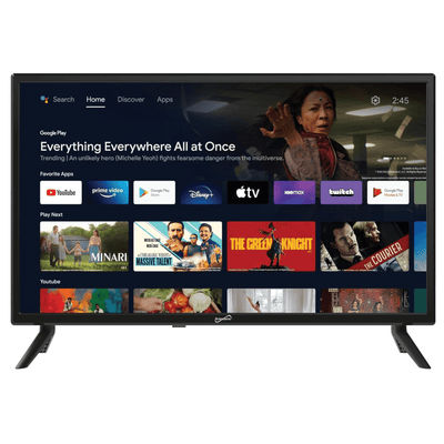 Supersonic 24-inch DLED Smart HDTV with Google Assistant ATSC and NTSC System ACDC Compatible