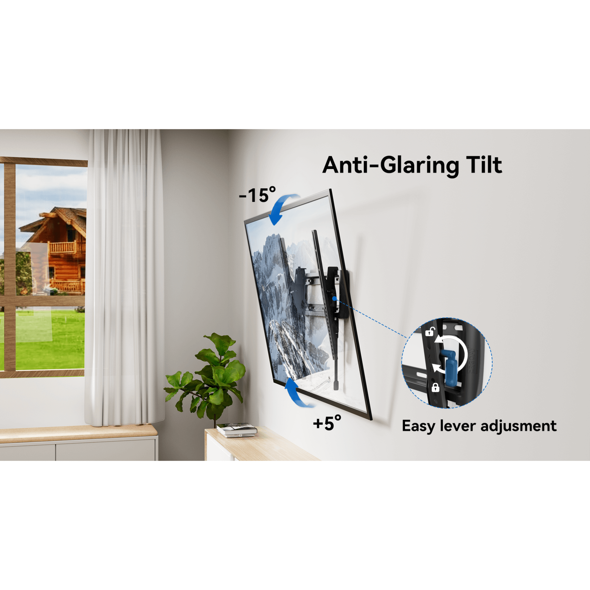 ErgoAV Medium Tilt TV Mount with Level Adjust for 32" to 65" TVs