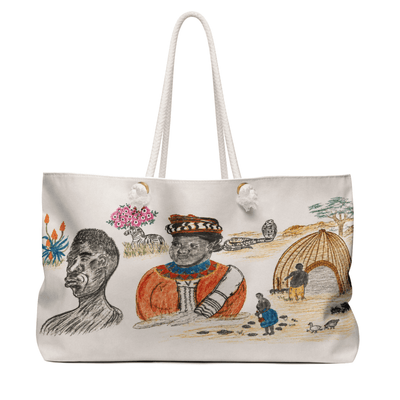 PimsArt African Heritage Village Weekender Bag From Original Drawing