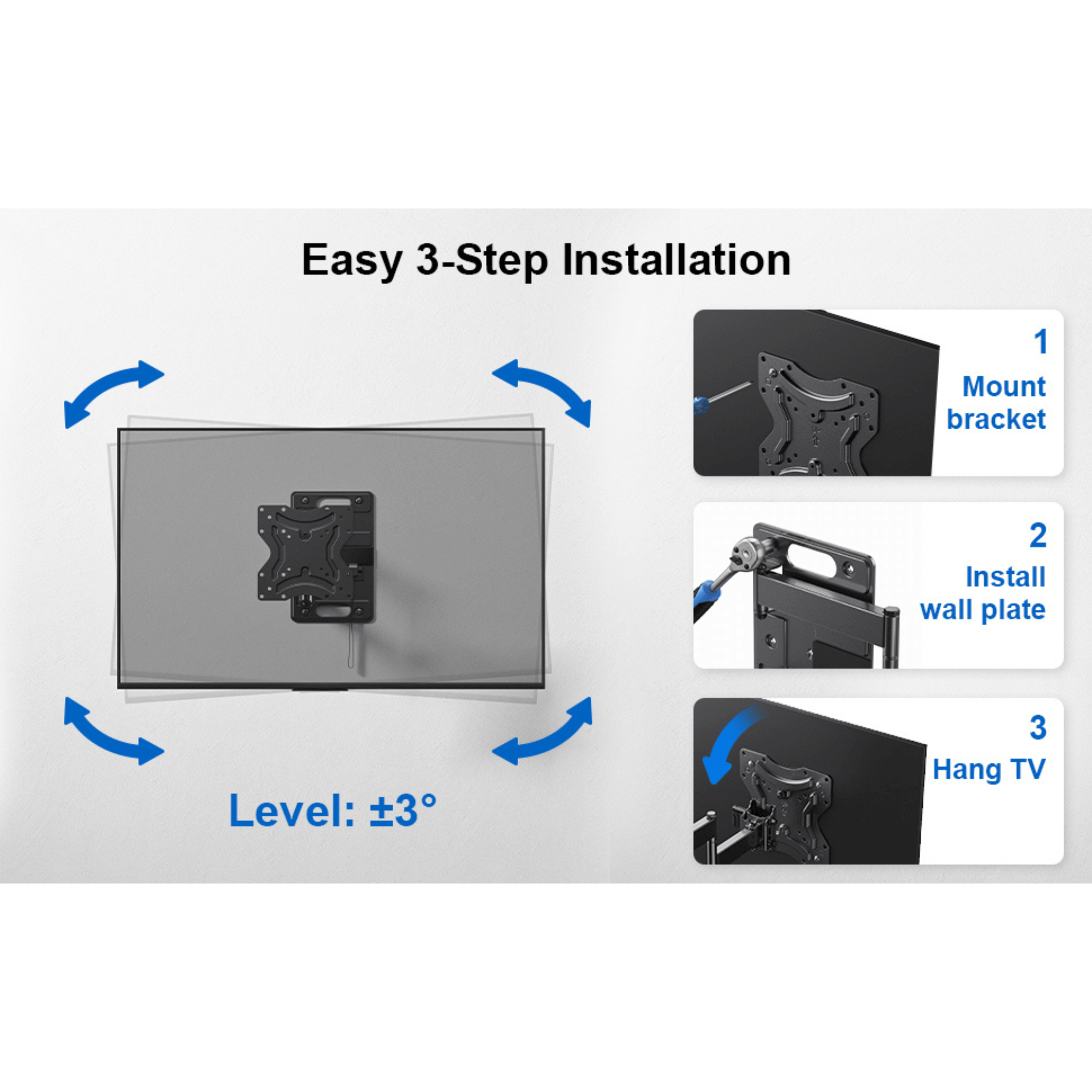 ErgoAV RV Motion Mount 200x200 for TVs 23" to 43"