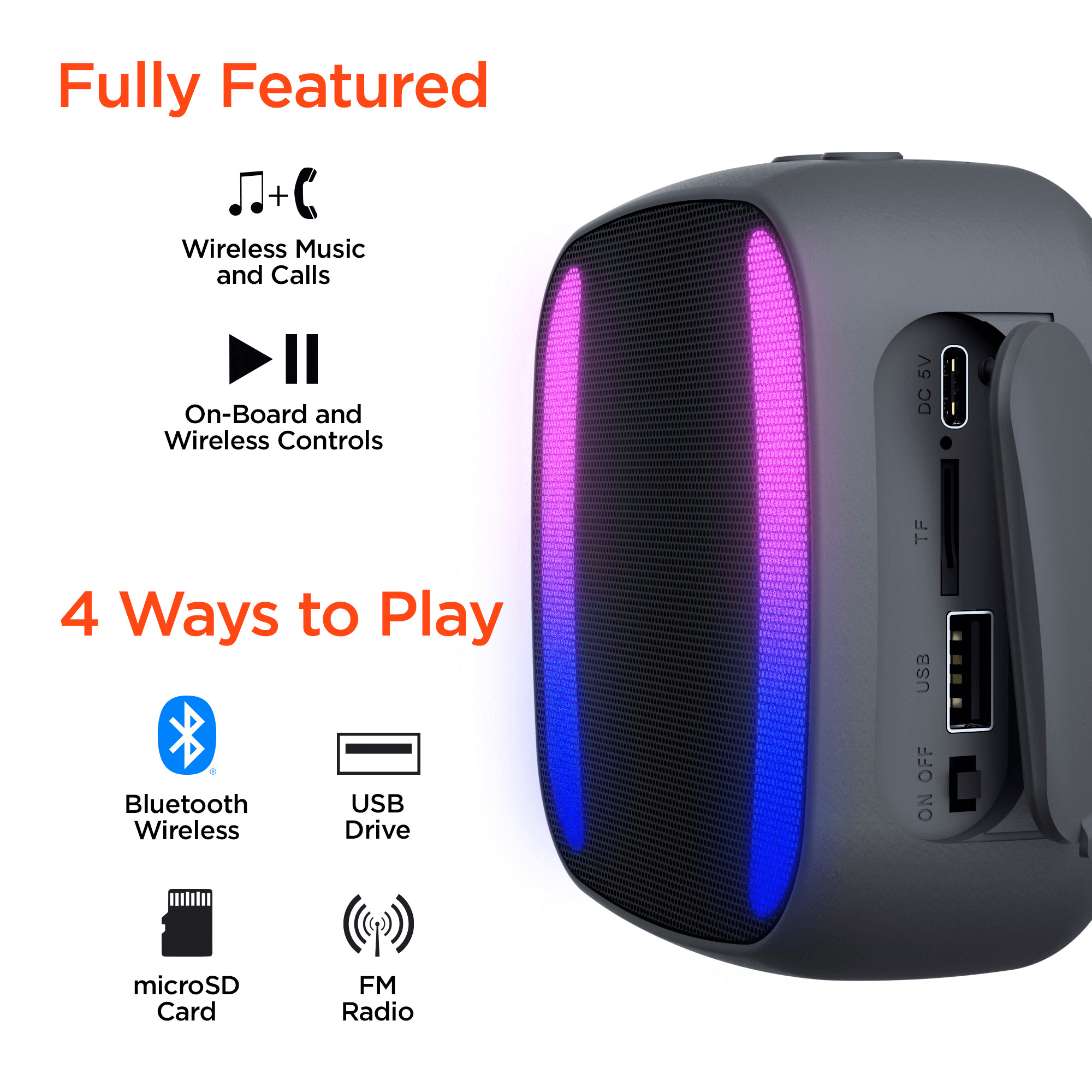 HyperGear Spin Cycle LED Wireless Bike Speaker