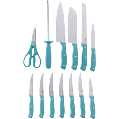 Oster Evansville 14-Piece Butcher Block Cutlery Set