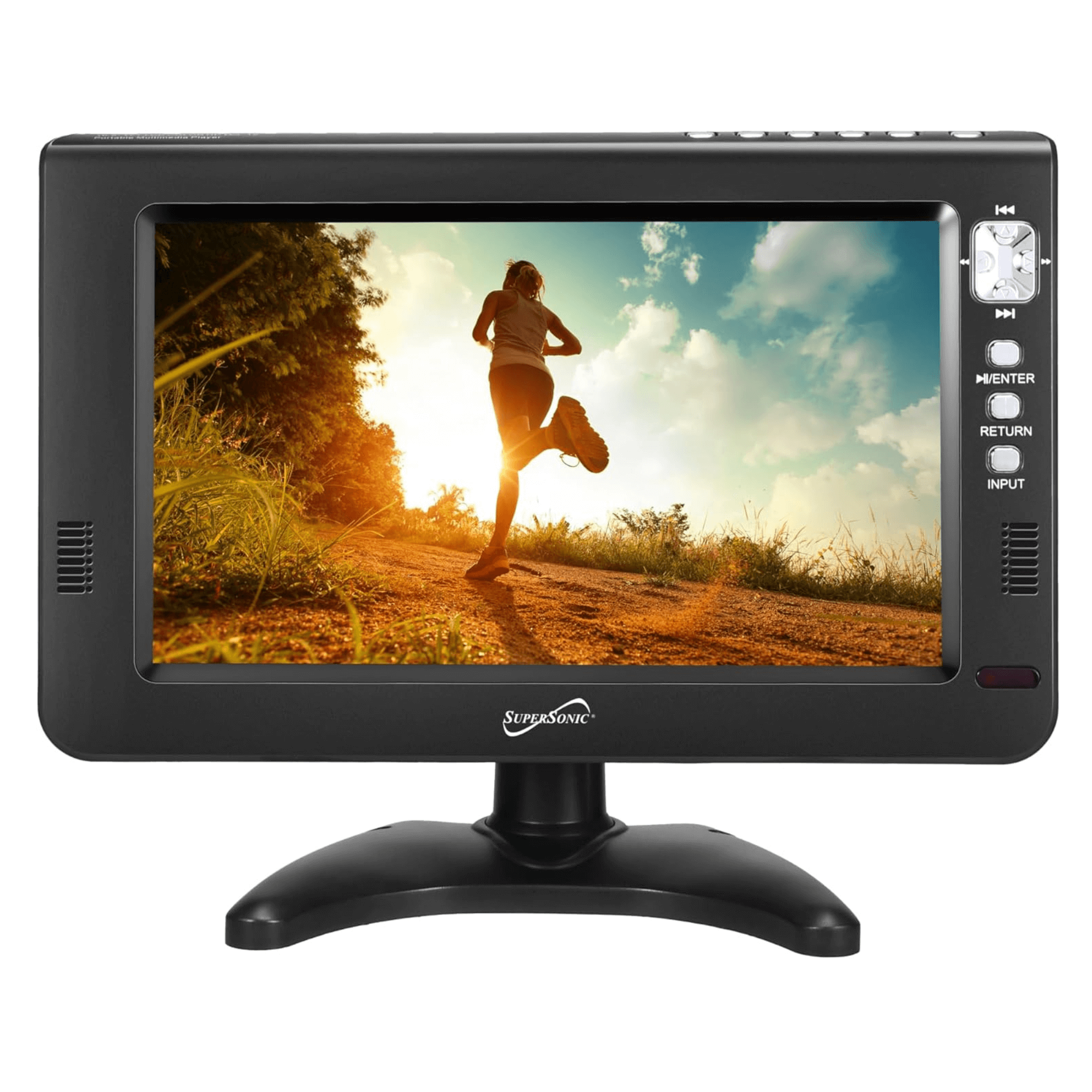 Supersonic Portable 9-inch LCD TV with Built-in Digital Tuner Rechargeable Battery ACDC Operation for Car Travel