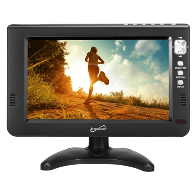 Supersonic Portable 9-inch LCD TV with Built-in Digital Tuner Rechargeable Battery ACDC Operation for Car Travel