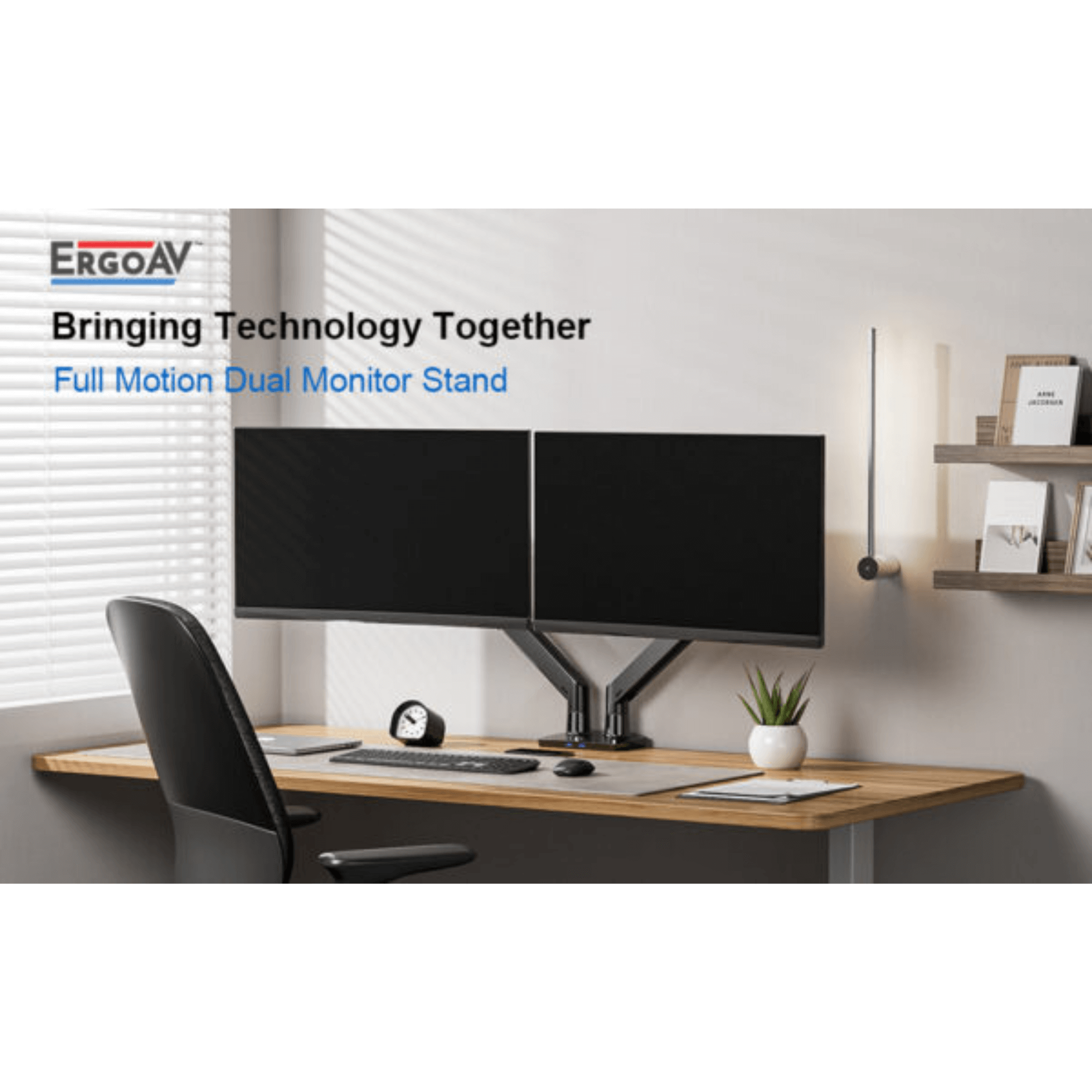 ErgoAV Gas Spring Desk Mount for Dual Monitors 13" to 35"