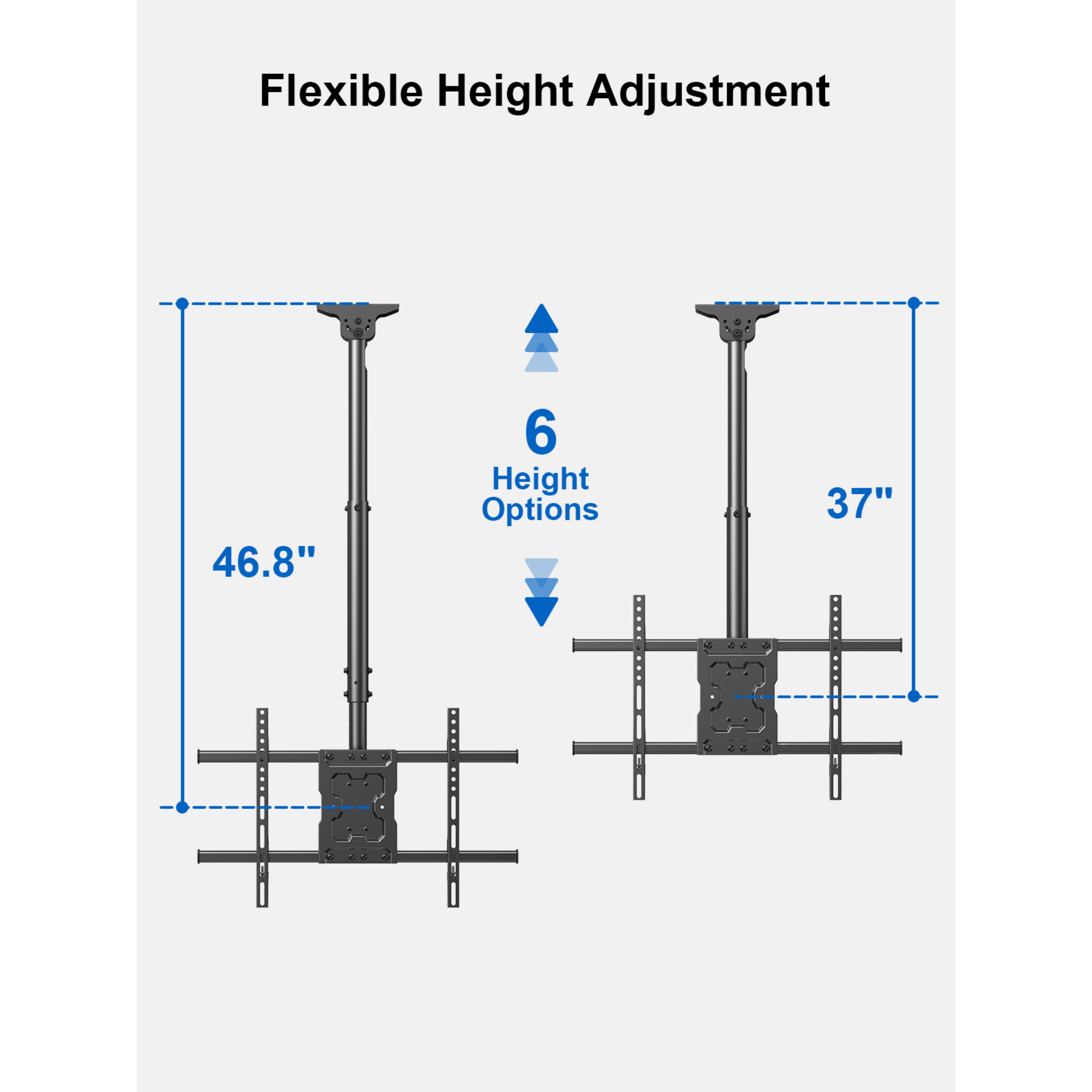 ErgoAV Ceiling Mount for TVs 43" to 75"