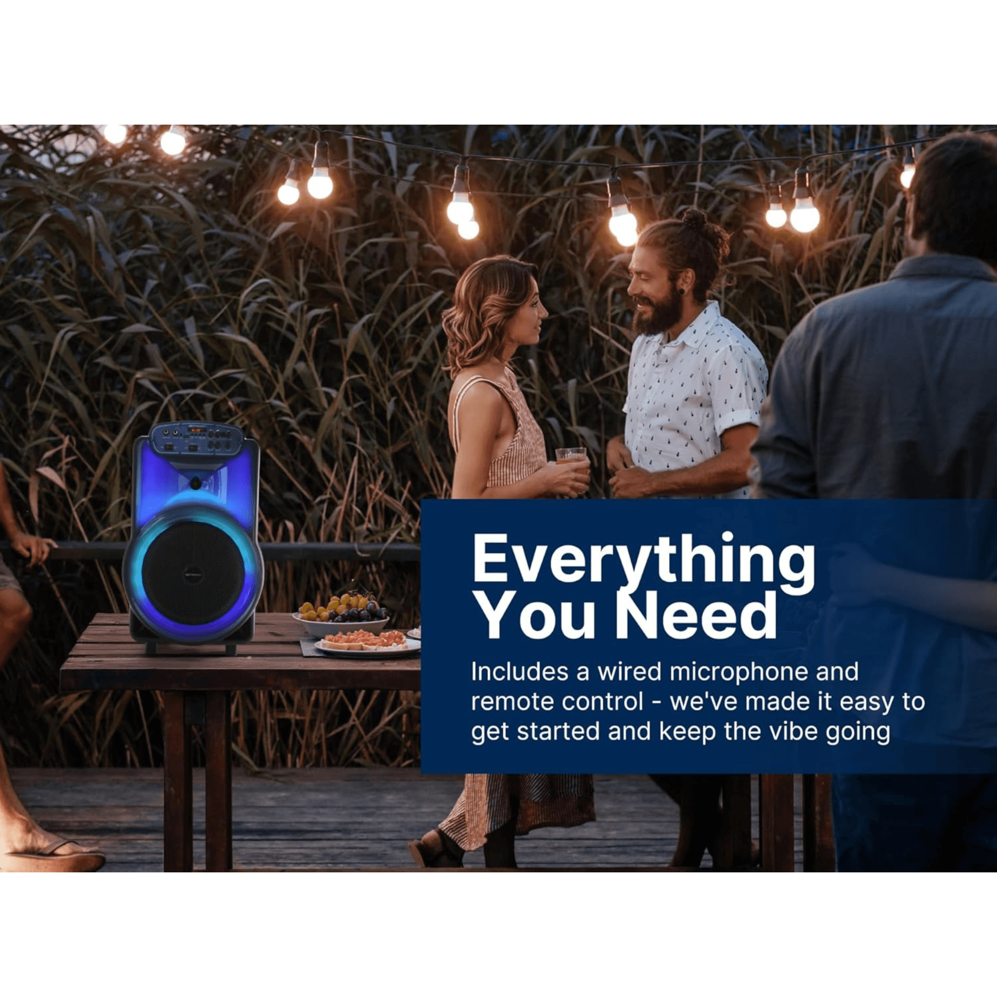 Emerson Portable Bluetooth 12" Party Speaker with Flame Lighting