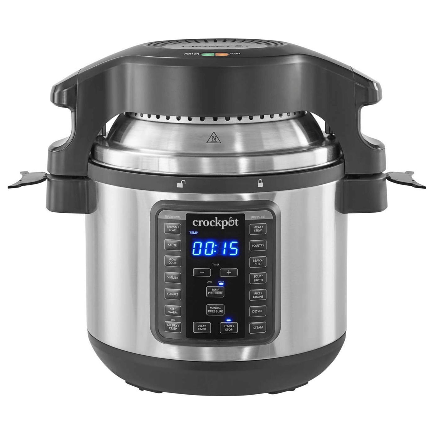 Crockpot Express Crisp 8Qt Pressure Cooker with Air Fryer Lid - REFURBISHED