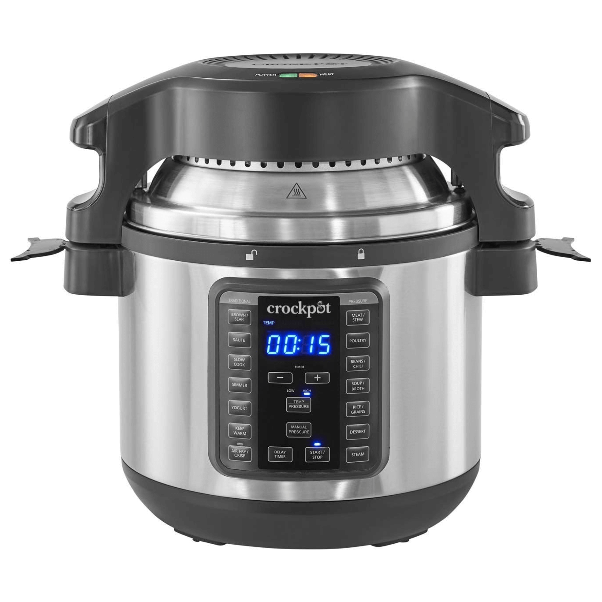 Crockpot Express Crisp 8Qt Pressure Cooker with Air Fryer Lid - REFURBISHED