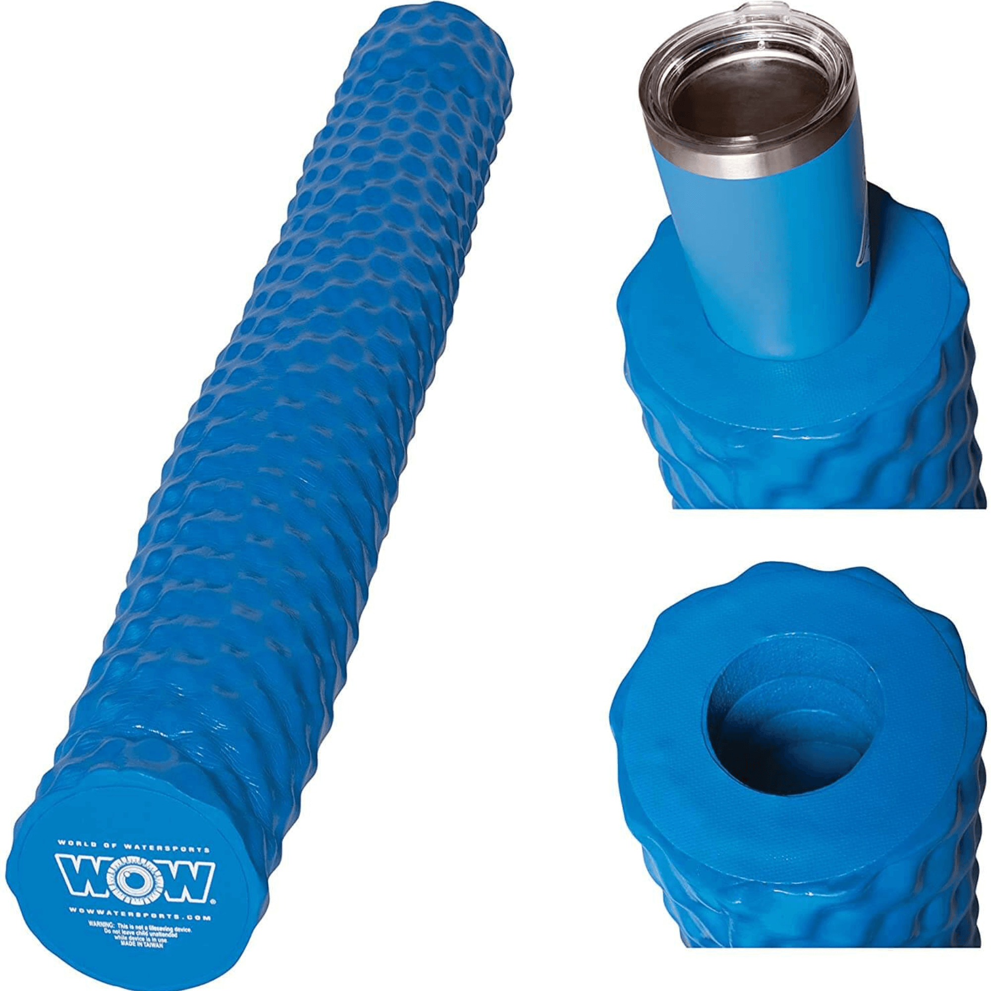 WOW Watersports WOW Dipped Foam Pool Noodle 6.5" with Ribbed Texture and Cup Holder