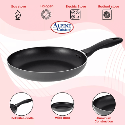 Alpine Cuisine Non-Stick 3-Piece Aluminum Fry Pan Set