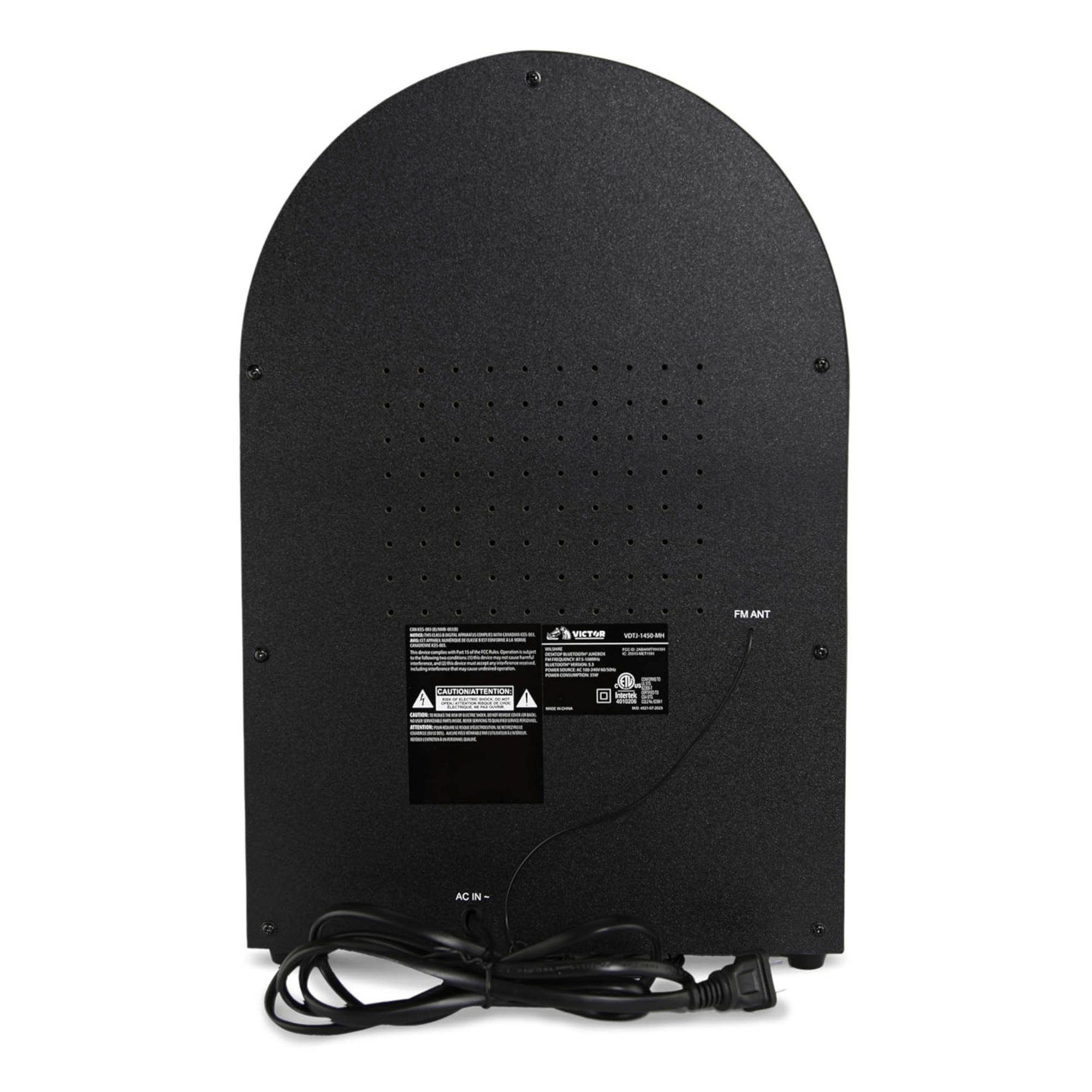 Victor Wilshire Bluetooth Jukebox with Multicolor LED Lighting and FM Radio