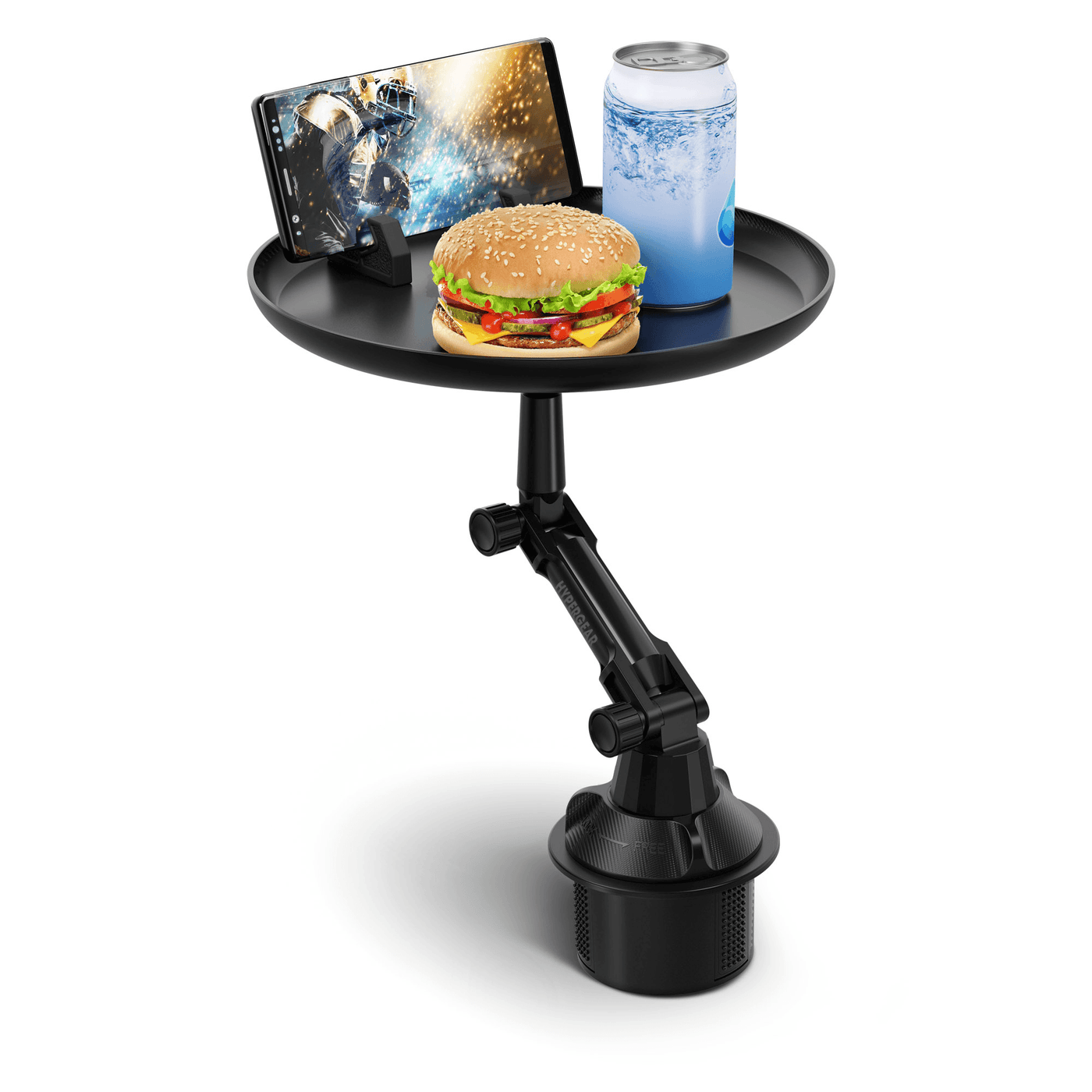HyperGear Car Caddy Cup Holder Swivel Tray Expandable w Phone Mount