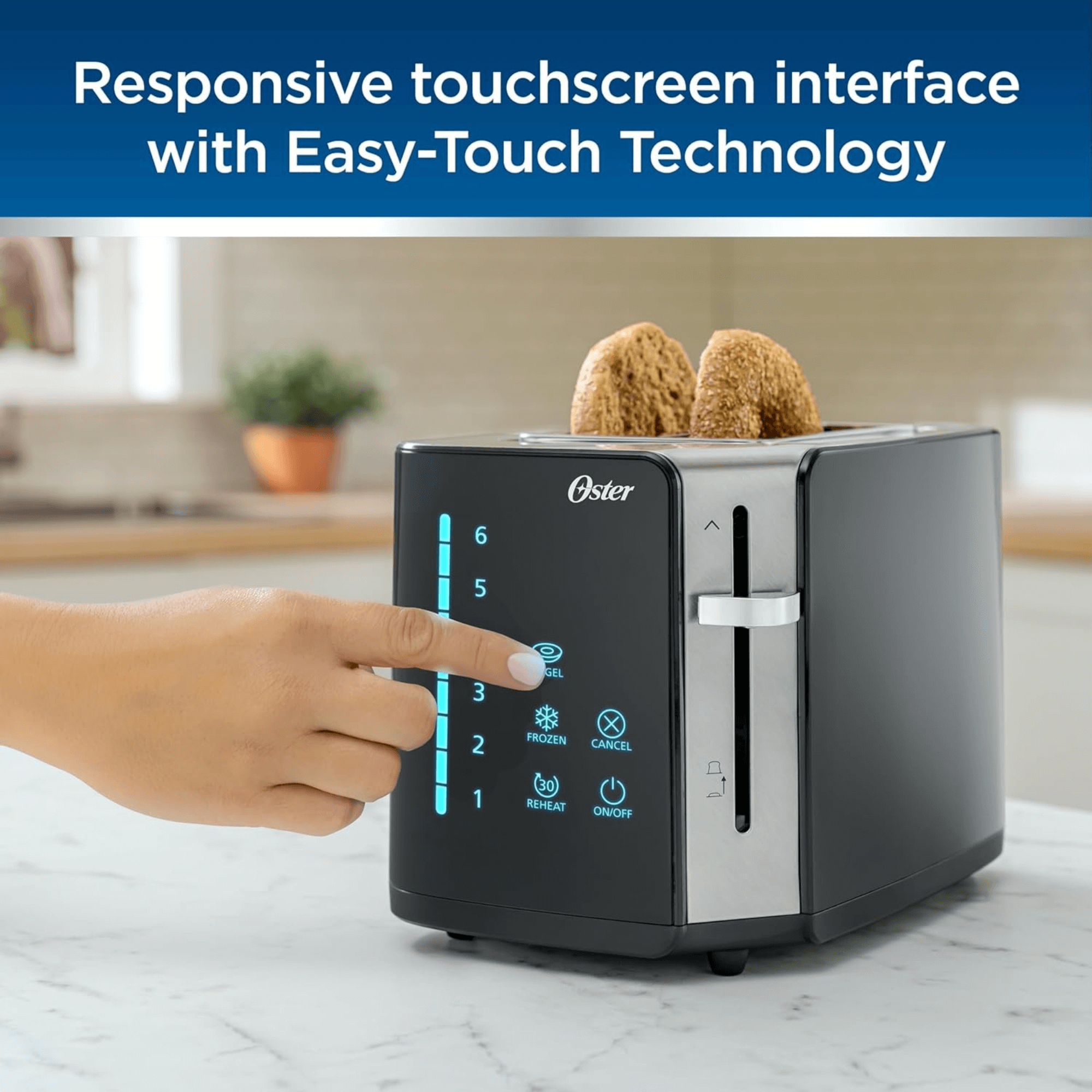 Oster Two-Slice Touchscreen Digital Toaster with Easy Touch Technology - REFURBISHED