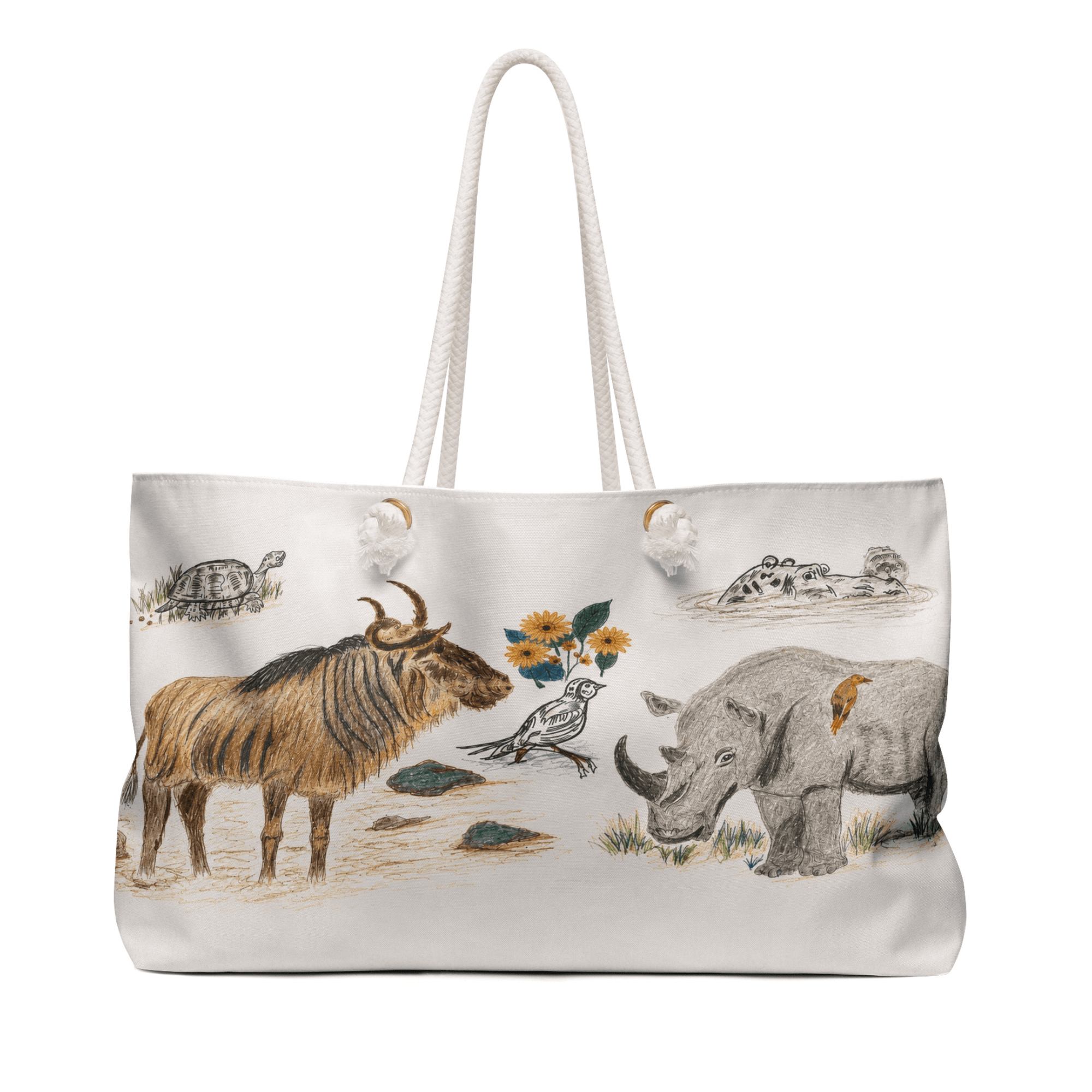 PimsArt African Safari Wildlife Weekender Bag From Original Drawing