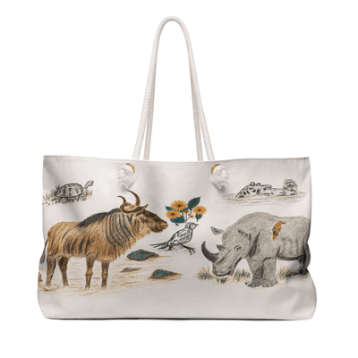 PimsArt African Safari Wildlife Weekender Bag From Original Drawing