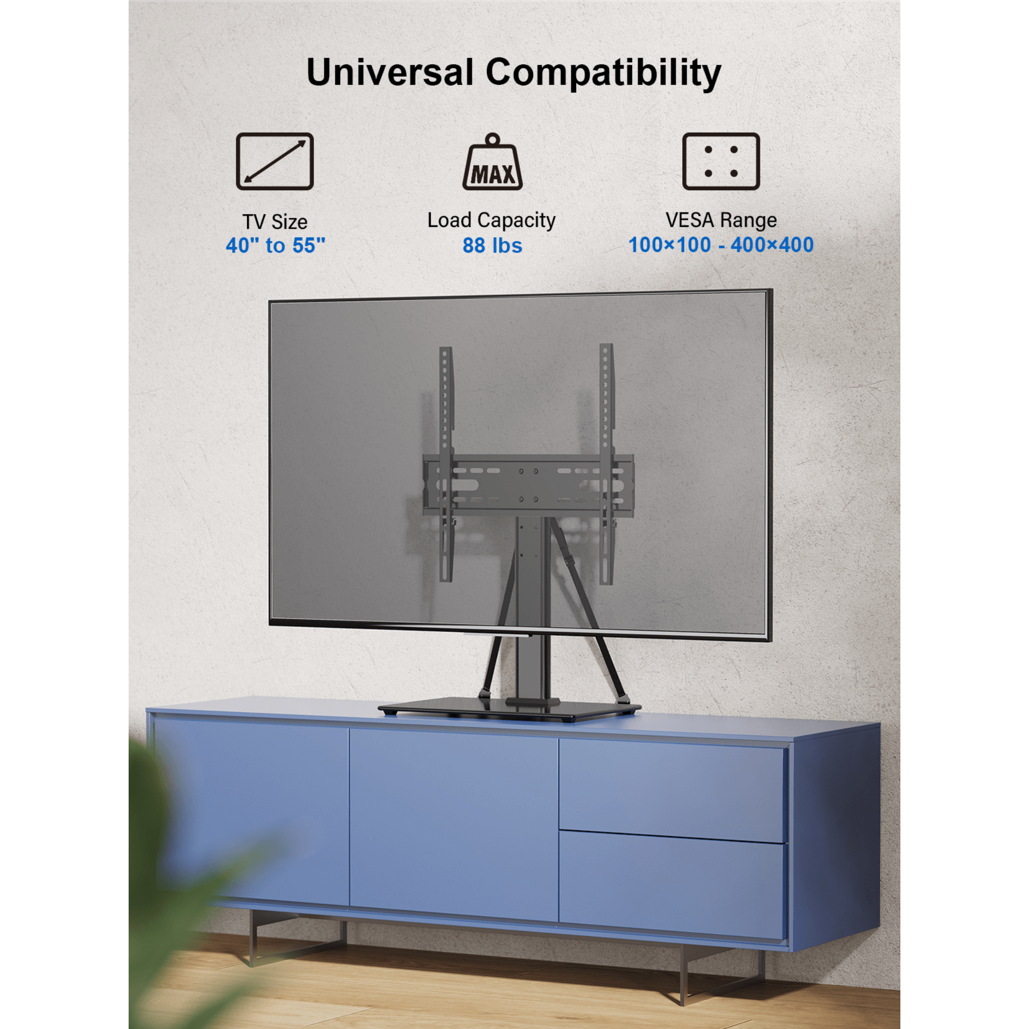 ErgoAV Tabletop TV Stand for 40" to 55" TVs