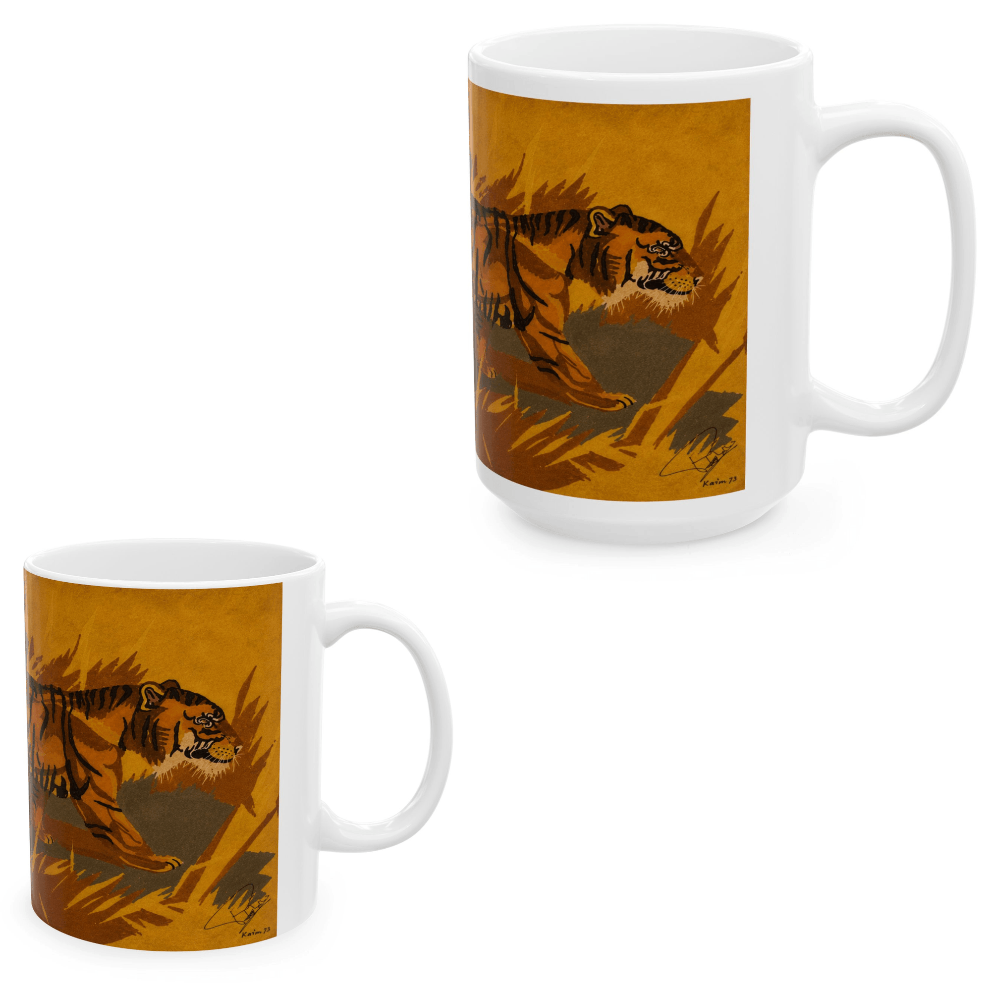 PimsArt Majestic Tiger Illustration Mug From Original Painting