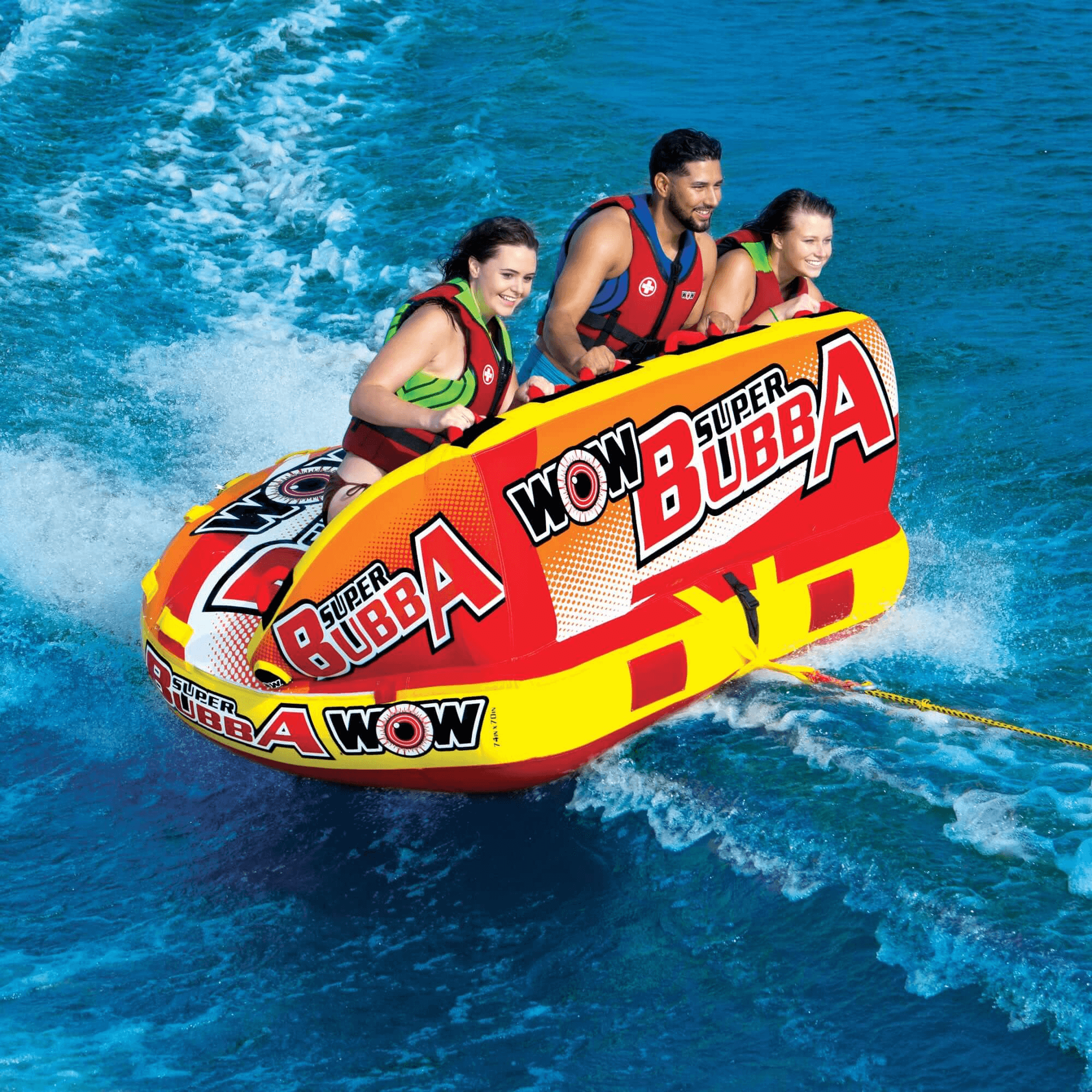 WOW Watersports Super Bubba 1-3 Person Inflatable Towable Deck Tube