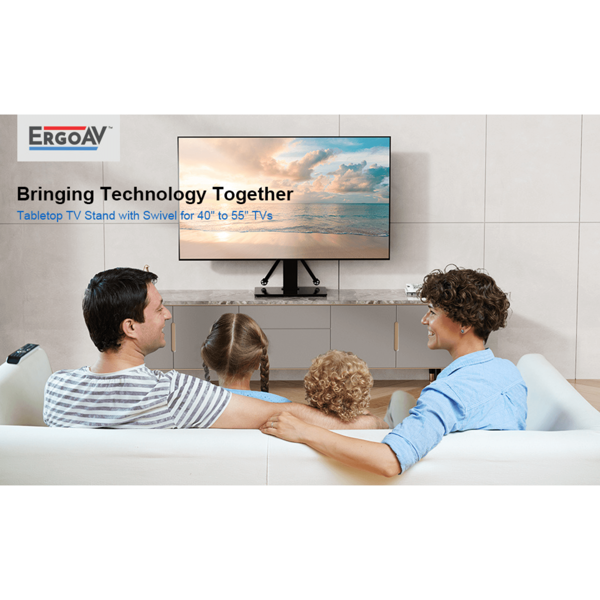 ErgoAV Tabletop TV Stand with Swivel for 40" to 55" TVs