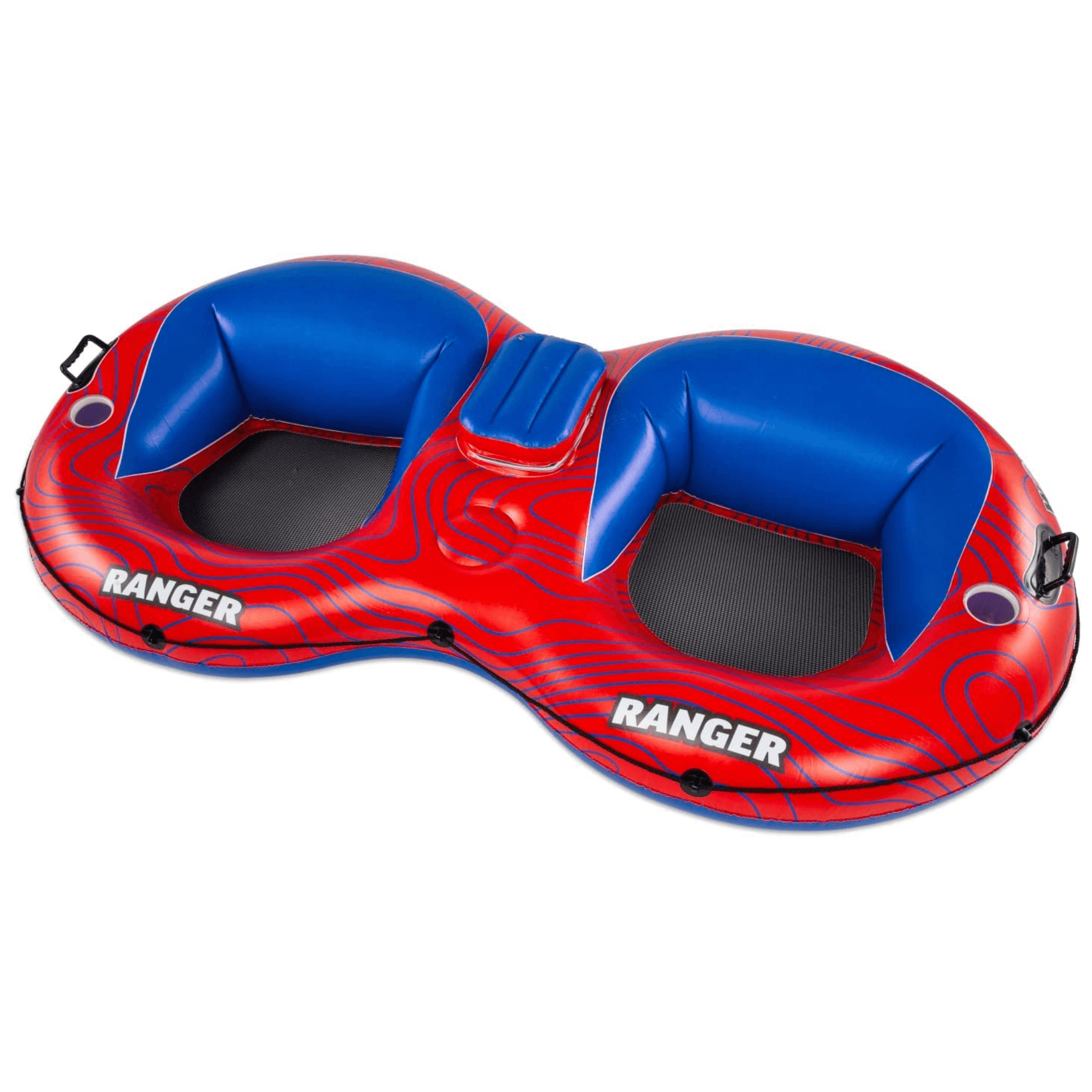 WOW Watersports Ranger 2-Person River Tube with Mesh Bottom and Cup Holders