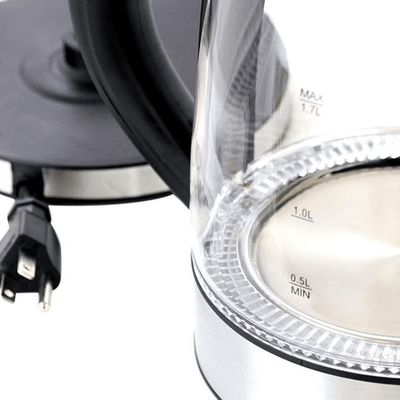 Better Chef 1500W 7-Cup Cordless Electric Borosilicate Glass Kettle with 360 Degree Swivel Base