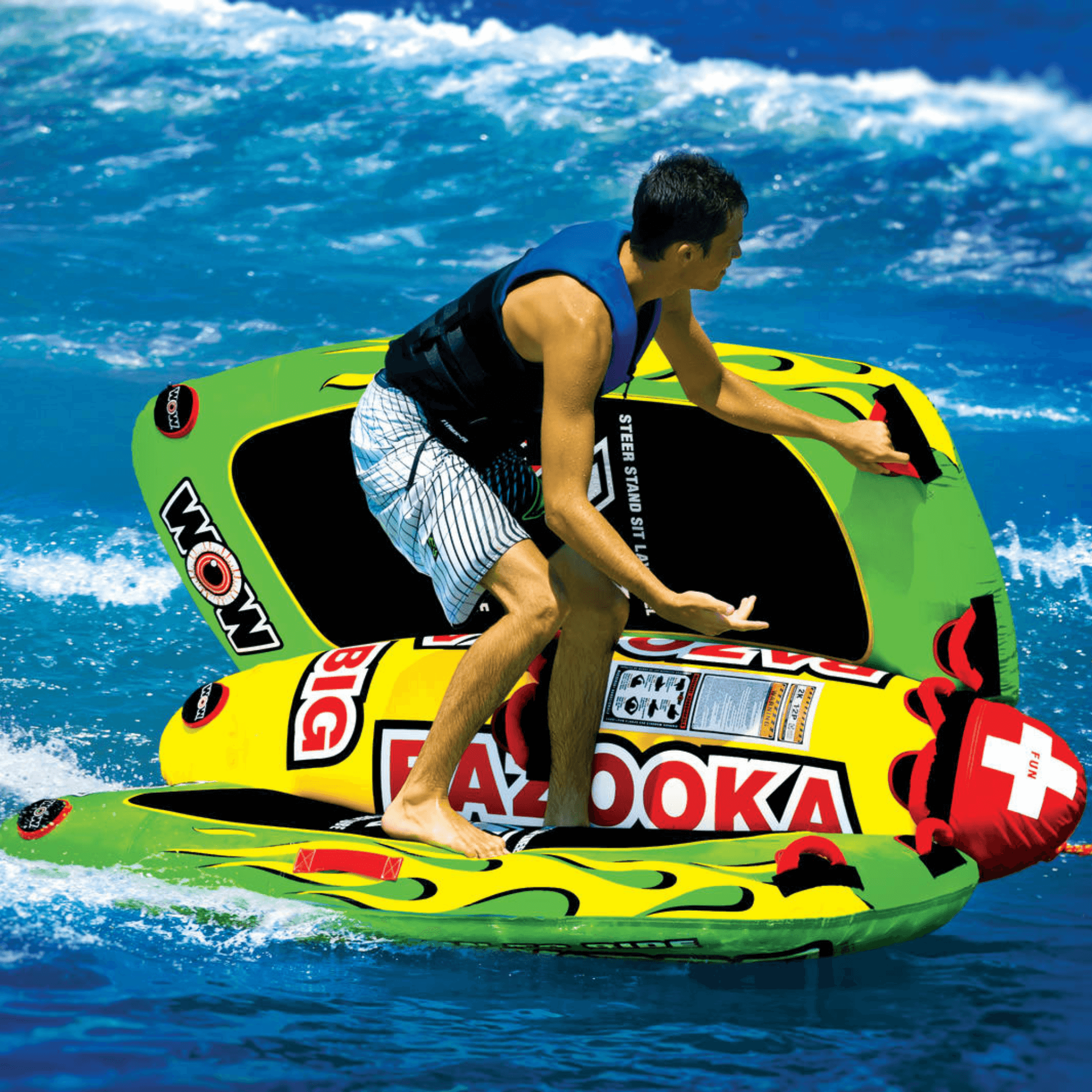 WOW Watersports Big Bazooka 4 Person Towable w Optional Steering Capability