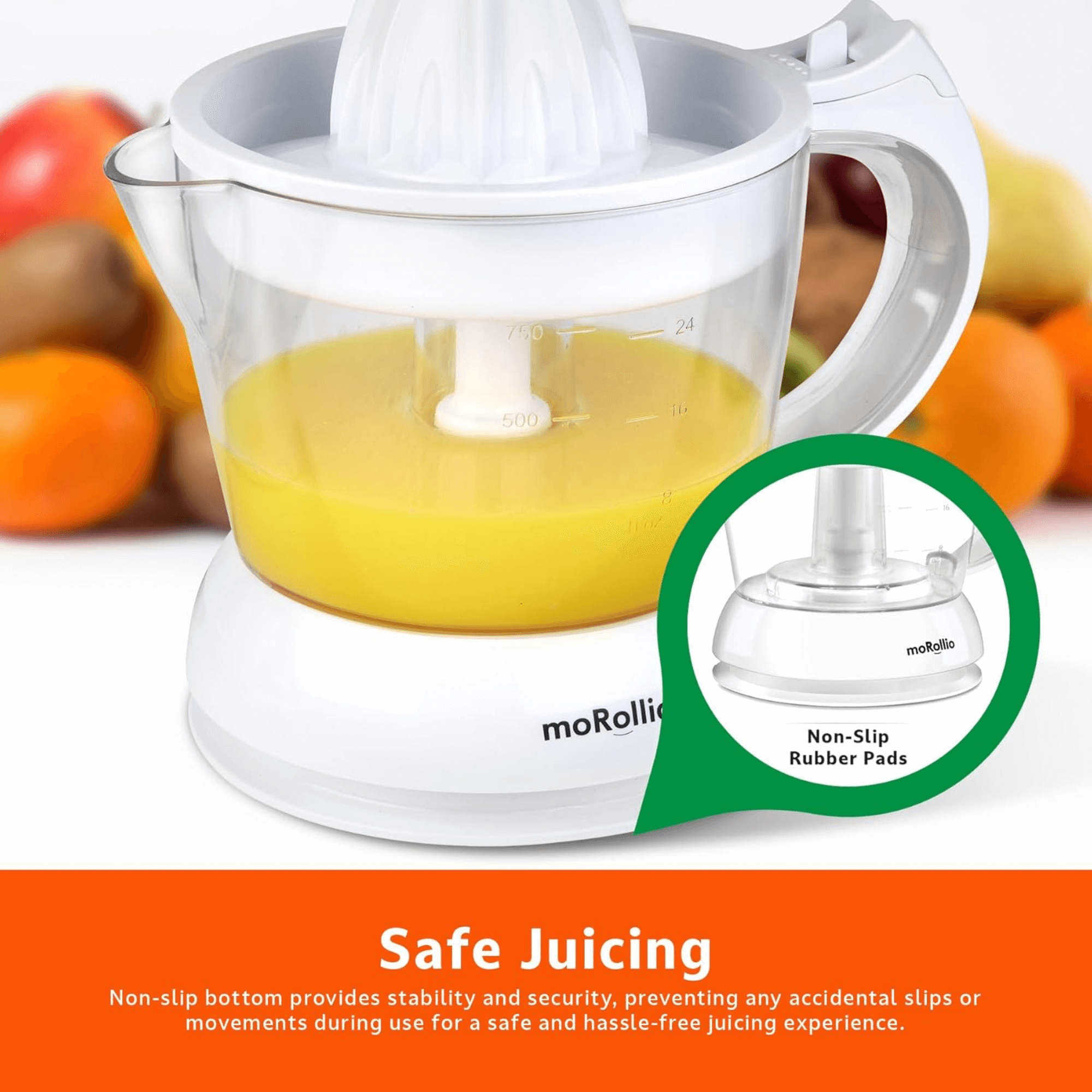 moRollio Compact 24oz Electric Citrus Juicer