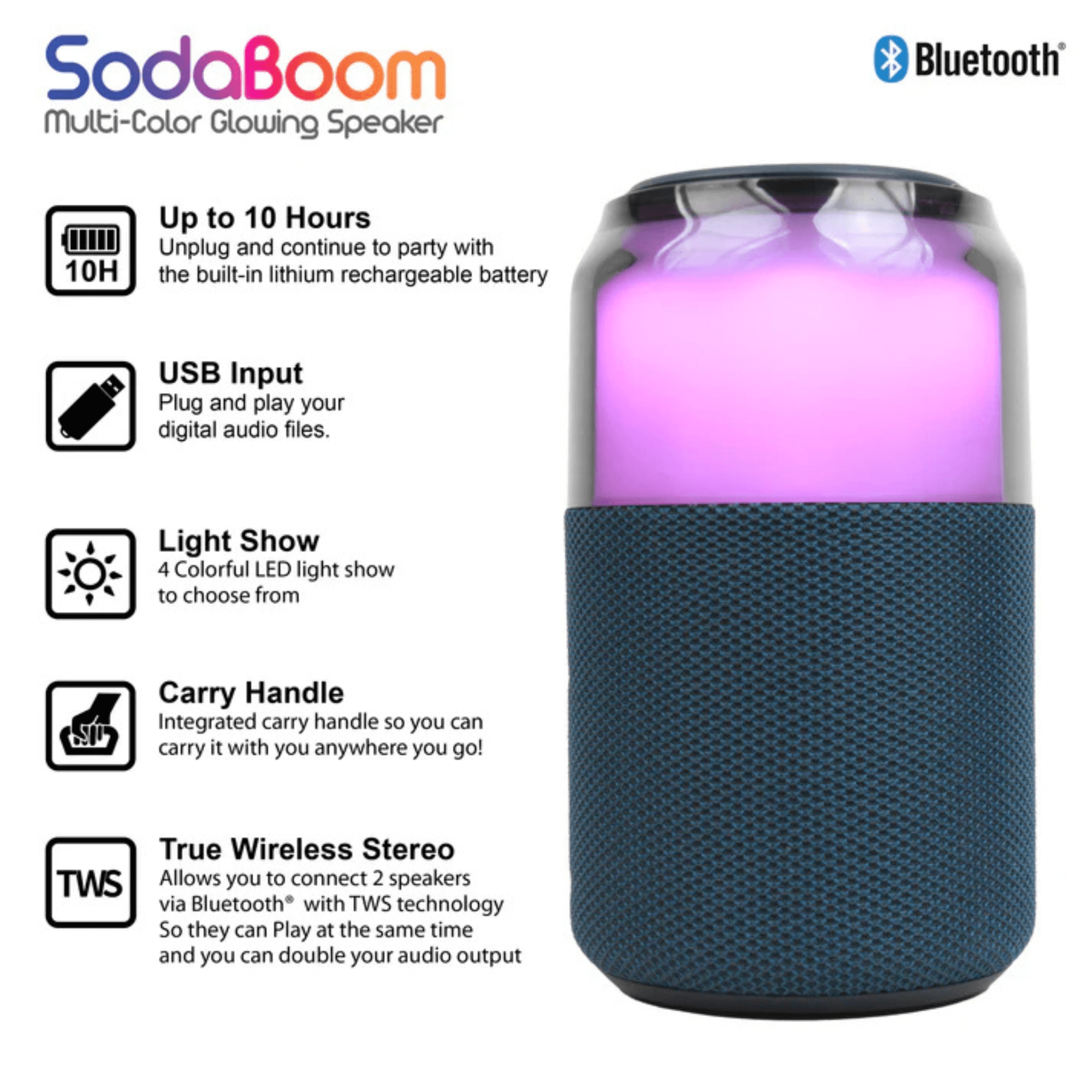 Supersonic SodaBoom Portable Bluetooth Speaker