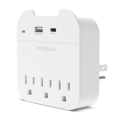 HyperGear Wall Adapter Power Strip 3 Outlets