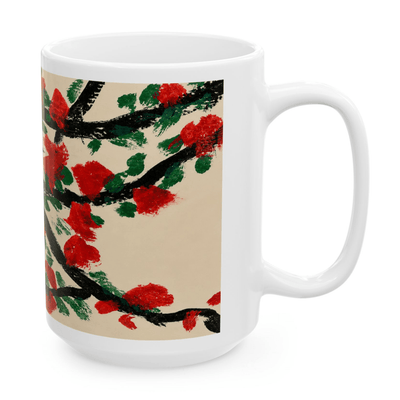 PimsArt Hummingbird and Cherry Blossom Mug From Original Painting