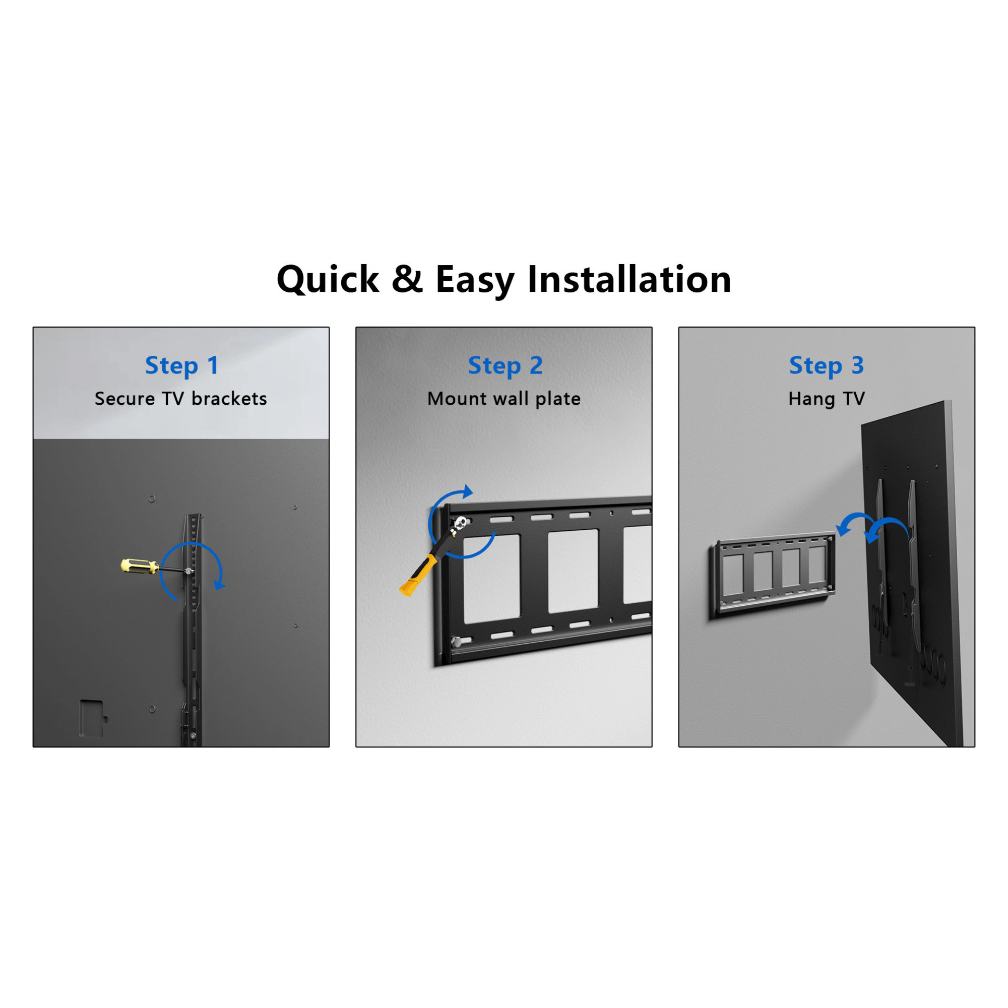 ErgoAV Extra Large Low Profile Fixed Mount for 65" to 115" TVs