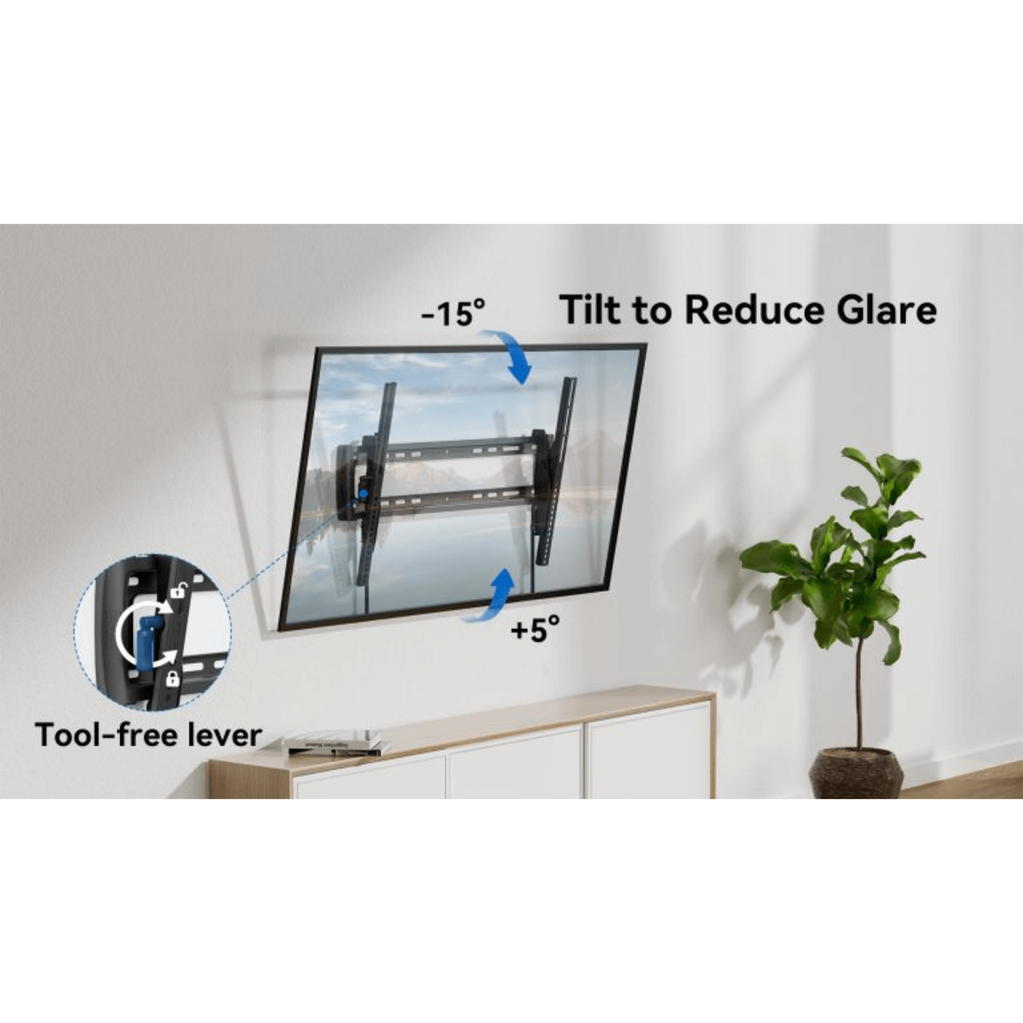 ErgoAV Large Tilt TV Mount with Level Adjust for 37" to 86" TVs